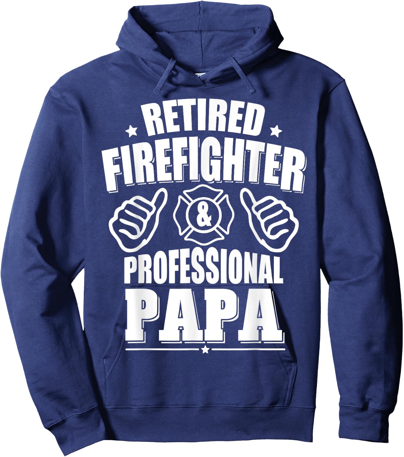 Retired Firefighter & Papa Retirement Gift Hoodie - Hoodie | Navy