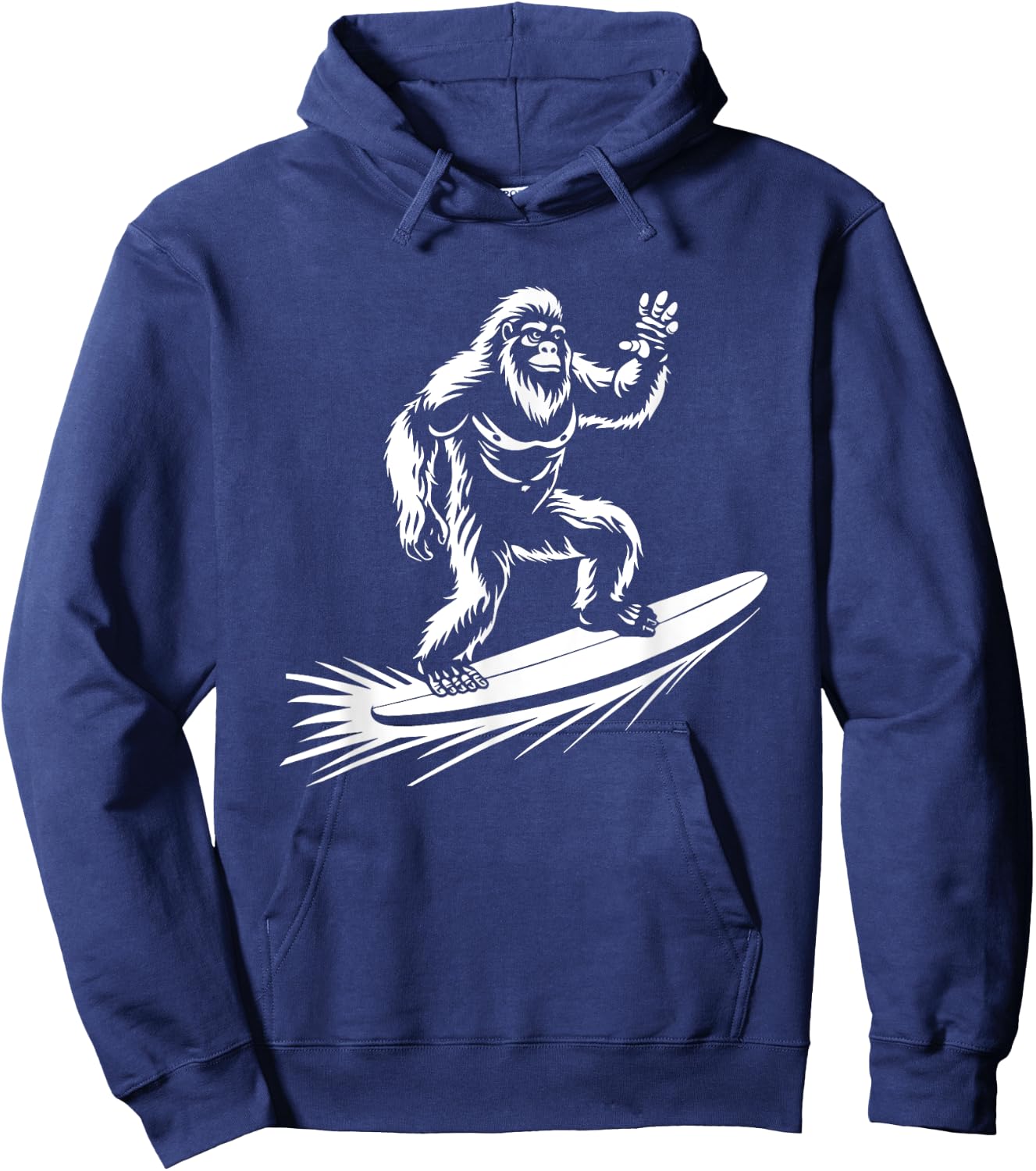 Surfing Bigfoot - Funny Hawaiian Sasquatch Surfer Hoodie - Hoodie | Navy