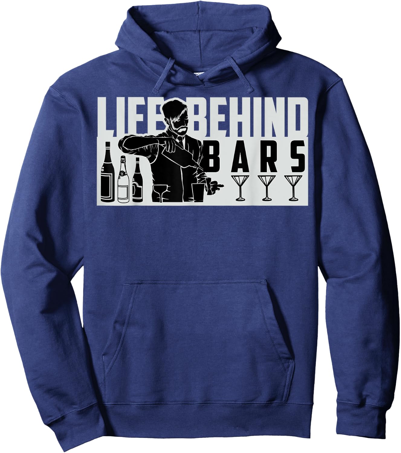 Funny Life Behind Bars Men And Women Bartender Hoodie - Hoodie | Navy