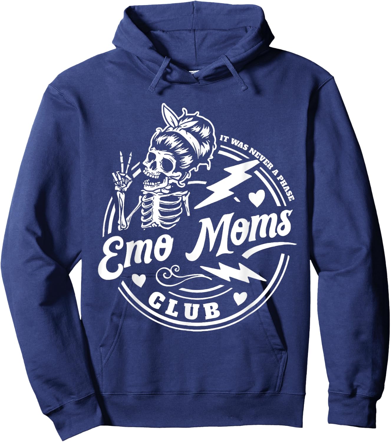 It's Was Never A Phase Emo Moms CLub Skeleton Funny Hoodie - Hoodie | Navy