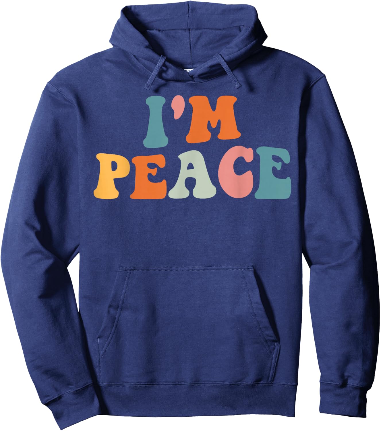 Im Peace I Come in Peace Couples Women Retro Groovy Hoodie - Hoodie | Navy