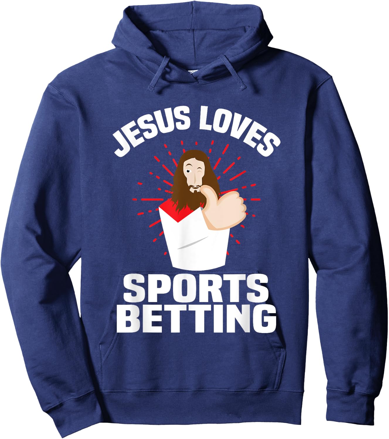 Jesus Loves Sports Betting Gambling Christ Gift-Bet Under Hoodie - Hoodie | Navy