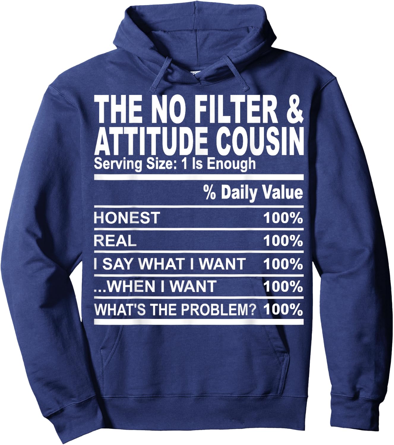 The no filter attitude cousin funny family matching cousins Hoodie - Hoodie | Navy