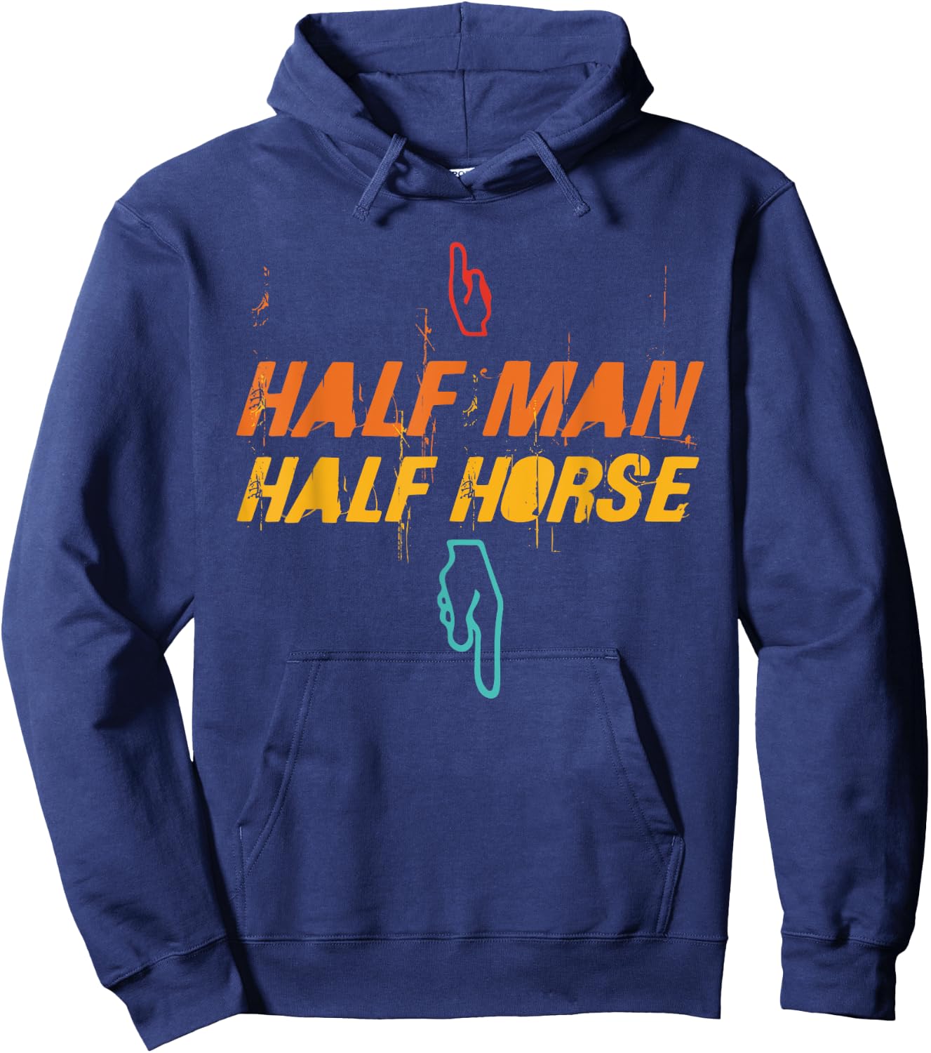 Half Man Half Horse Retro Vintage Hoodie - Hoodie | Navy