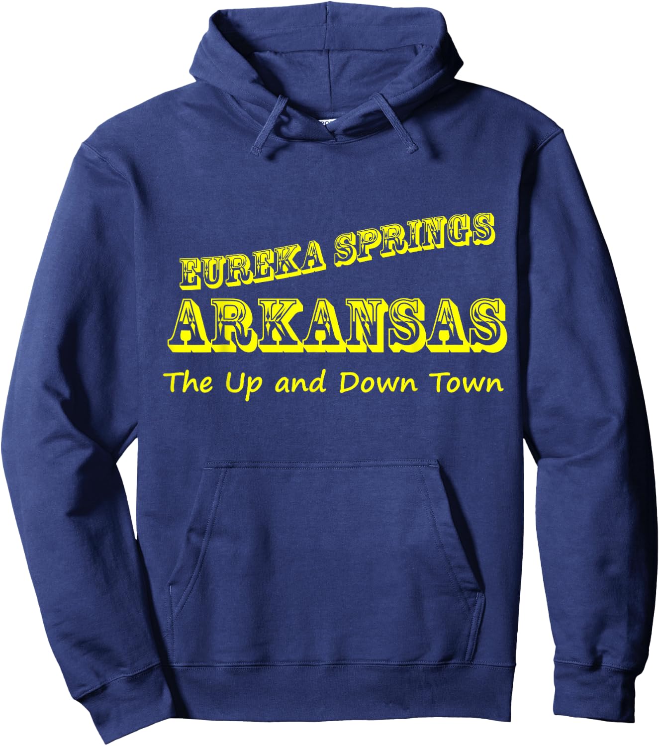 Eureka Springs Arkansas Up and Down Town Souvenir Hoodie - Hoodie | Navy