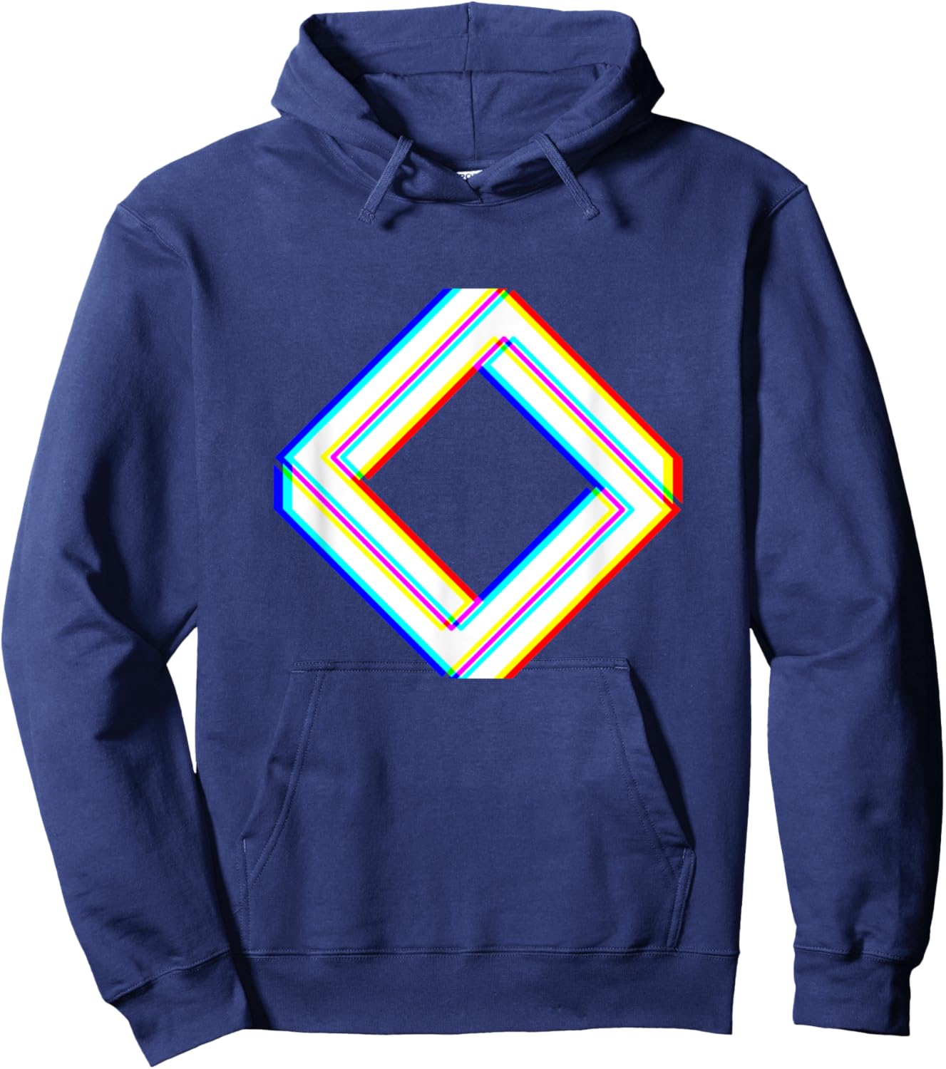 Trippy Geometric Shapes Abstract Art Optical Illusion EDM Hoodie - Hoodie | Navy