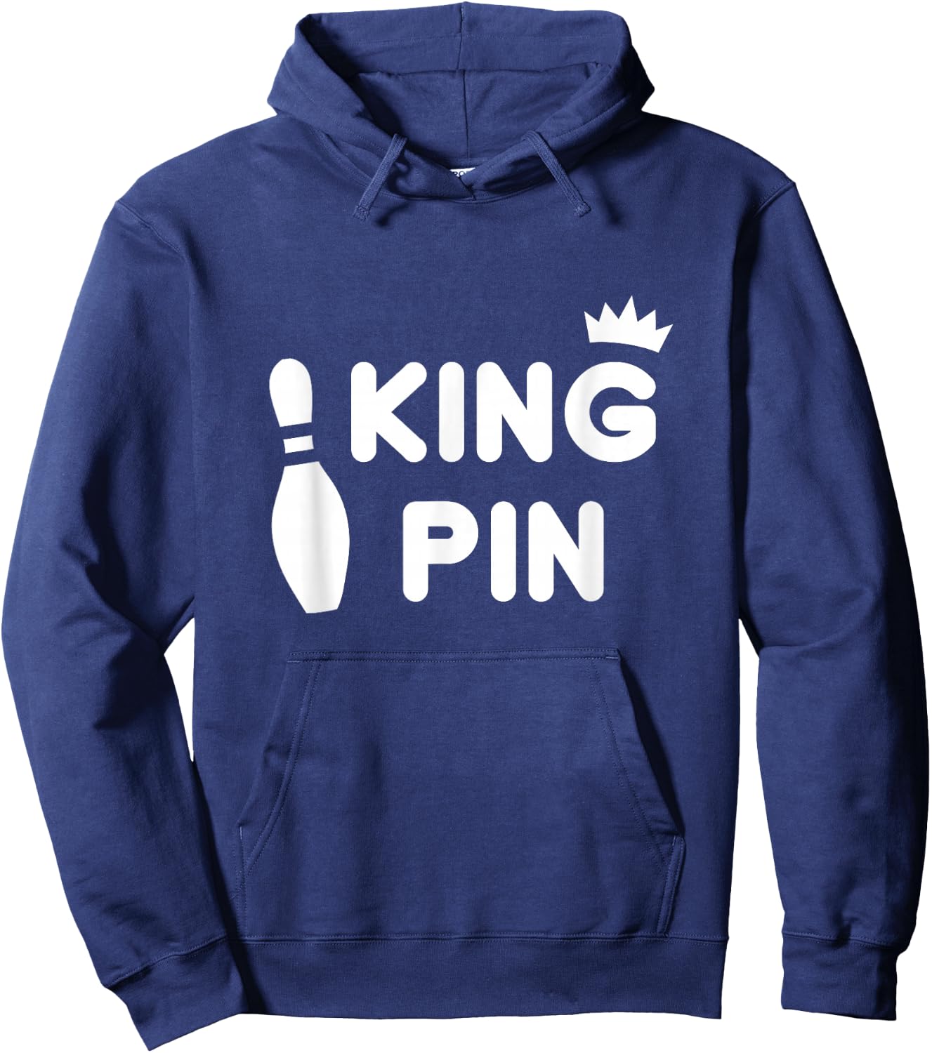 King Pin Bowling Funny Cute Couples Bowler League Gift Hoodie - Hoodie | Navy
