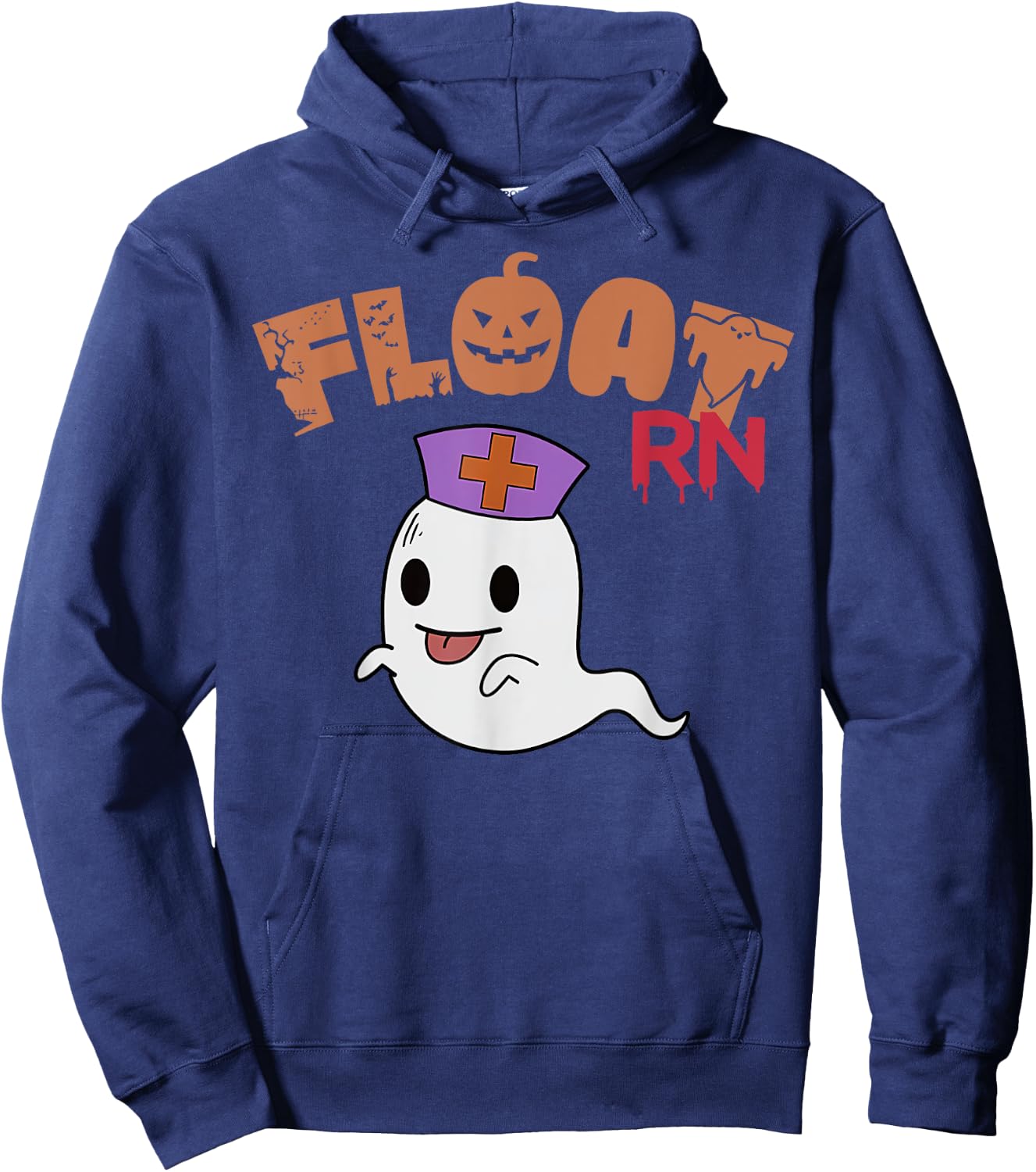 Float Nurse Ghost Boo Crew Halloween Nursing Float Pool RN Hoodie - Hoodie | Navy