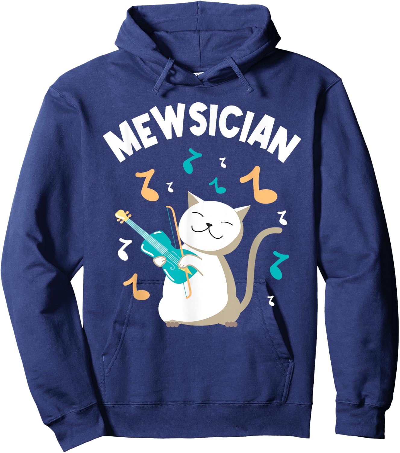 Mewsician - Violin Player Cat Violinist Musician Men Women Girls Kids Hoodie - Hoodie | Navy