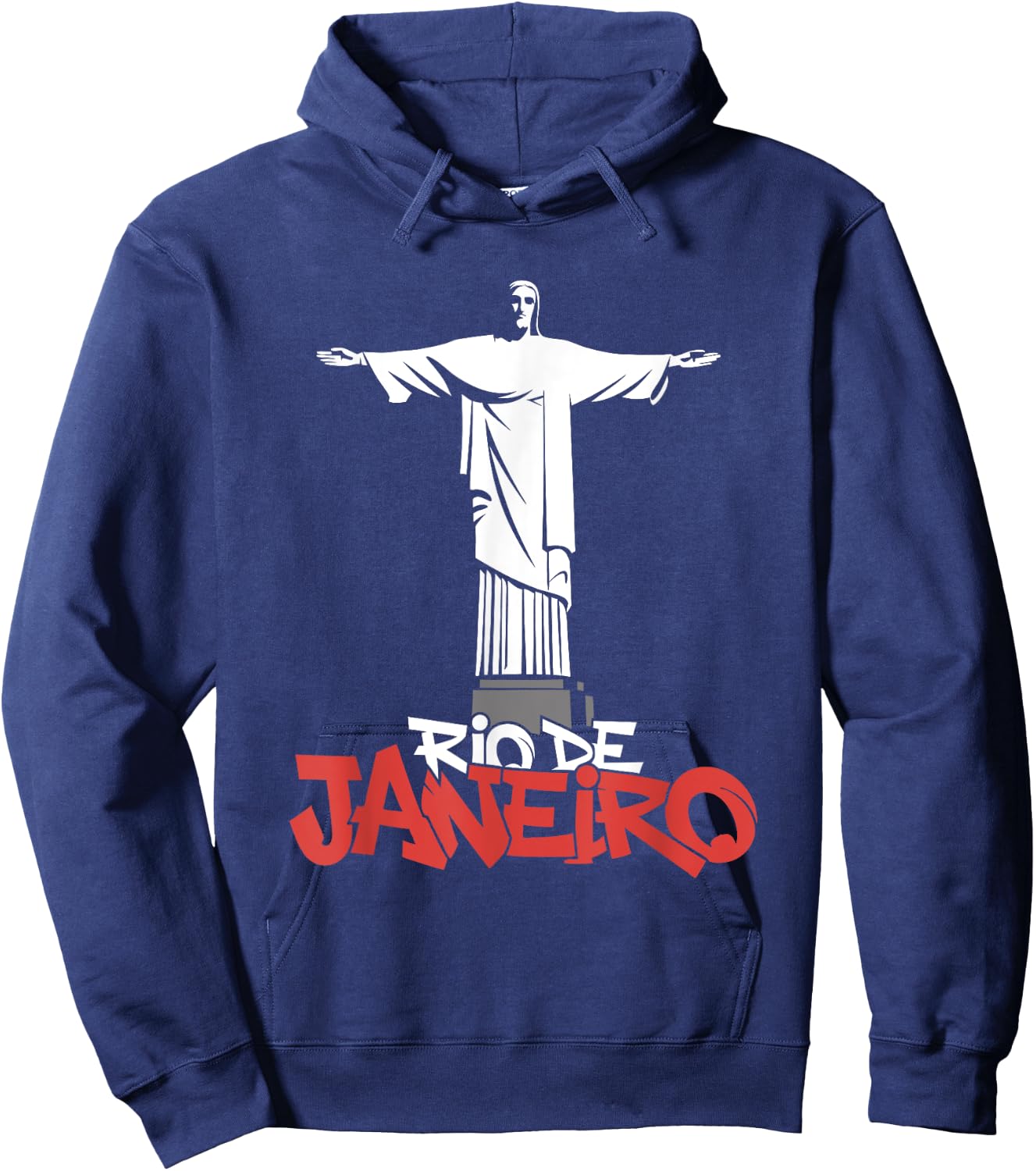 Christ The Redeemer Rio De Janeiro - Vintage Brazil Souvenir Hoodie - Hoodie | Navy