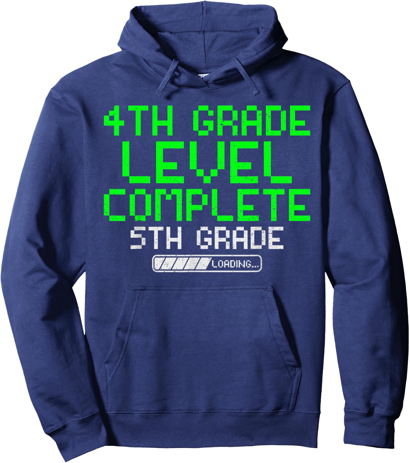 4th Grade Level Complete 5th Grade Graduation Gaming Kids Hoodie - Hoodie | Navy