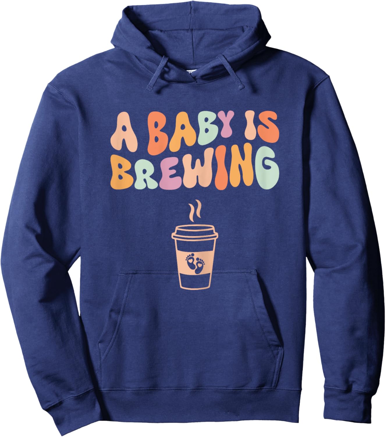 A Baby Is Brewing - Funny Pregnancy Announcement Baby Shower Hoodie - Hoodie | Navy
