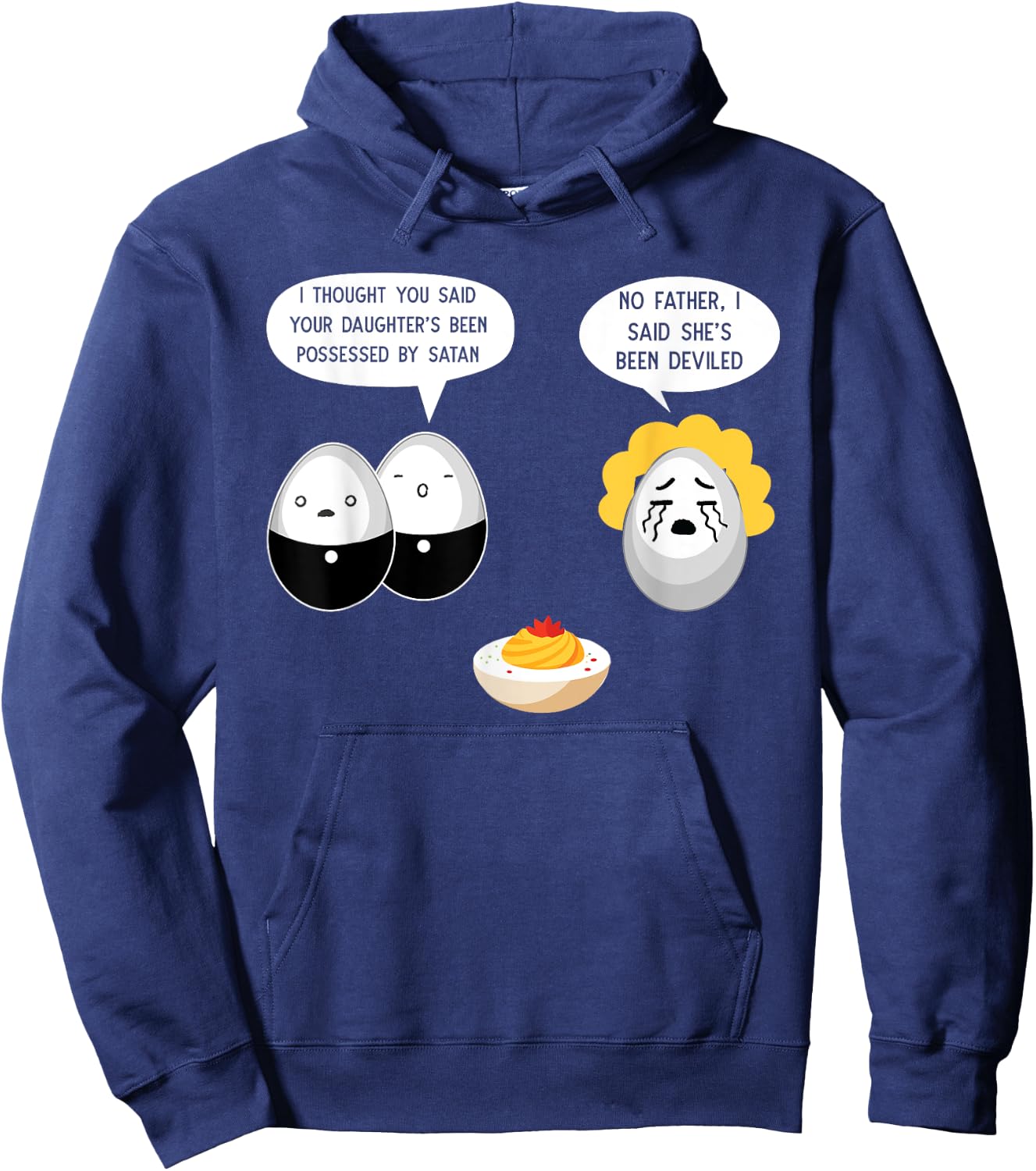 Deviled Eggs Lover Thanksgiving Food Server Deviled Eggs Hoodie - Hoodie | Navy