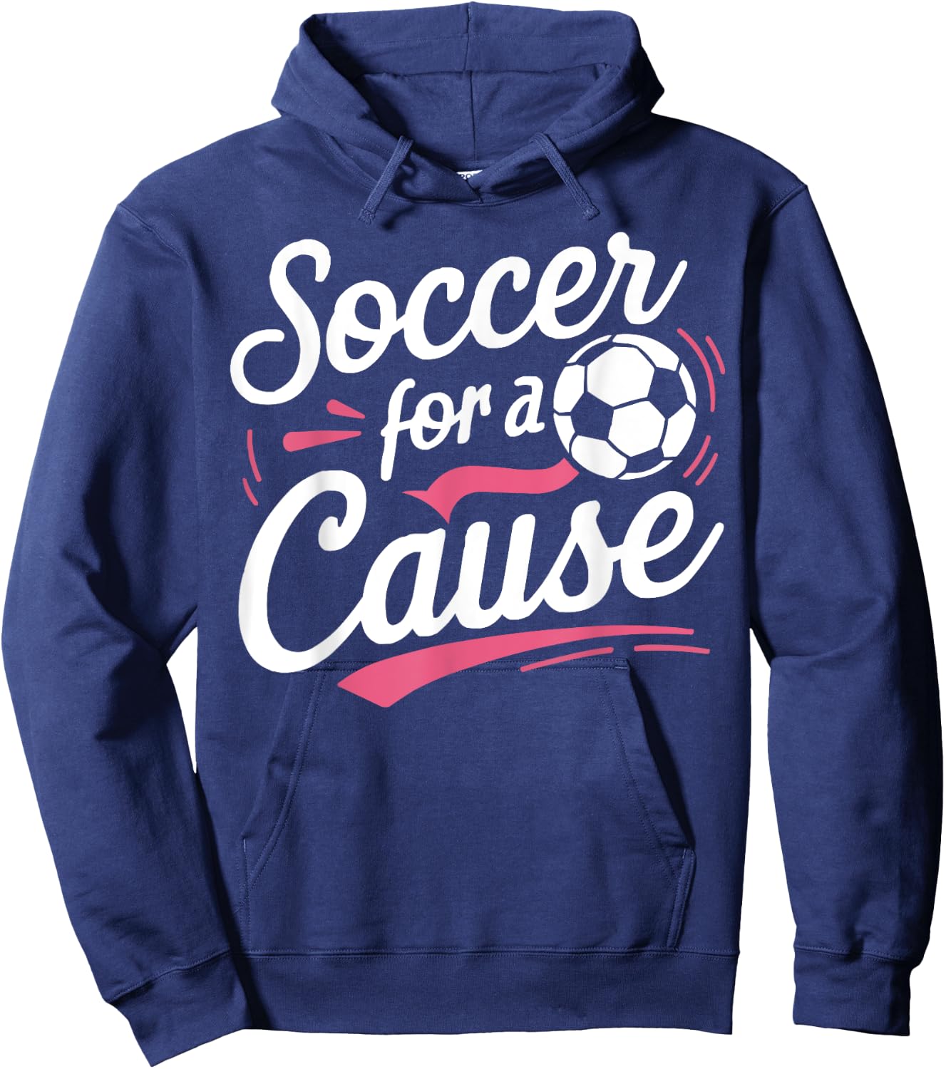 Soccer Breast Cancer Awareness Month Pink Ribbon Hoodie - Hoodie | Navy