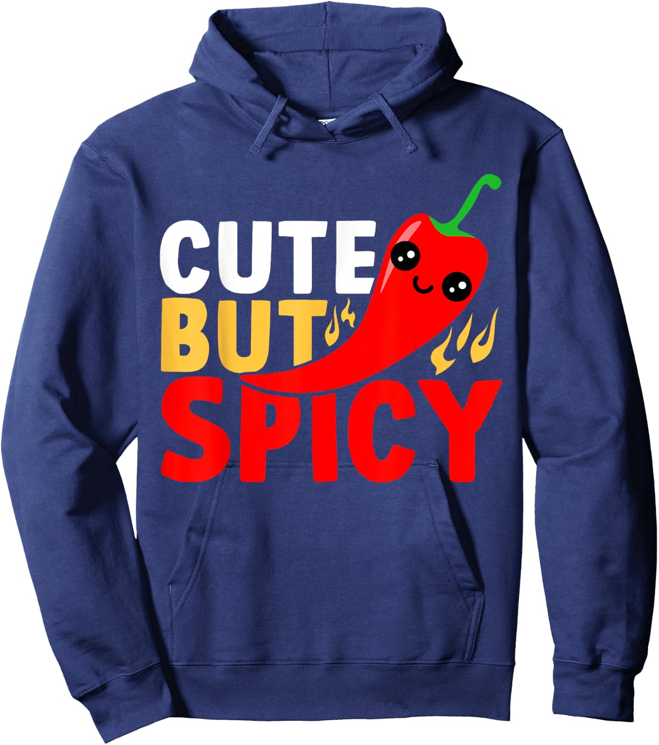 Kids Cute But Spicy Mexican Spicy Chili Boys Girls Hoodie - Hoodie | Navy