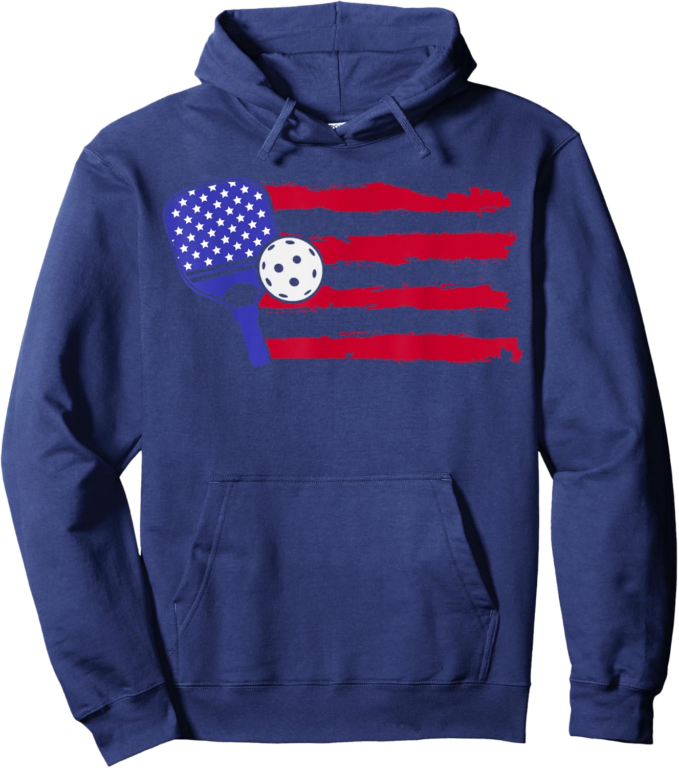 Pickleball US Flag American Patriotic Pickleball 4th Of July Women Kids Men Hoodie - Hoodie | Navy
