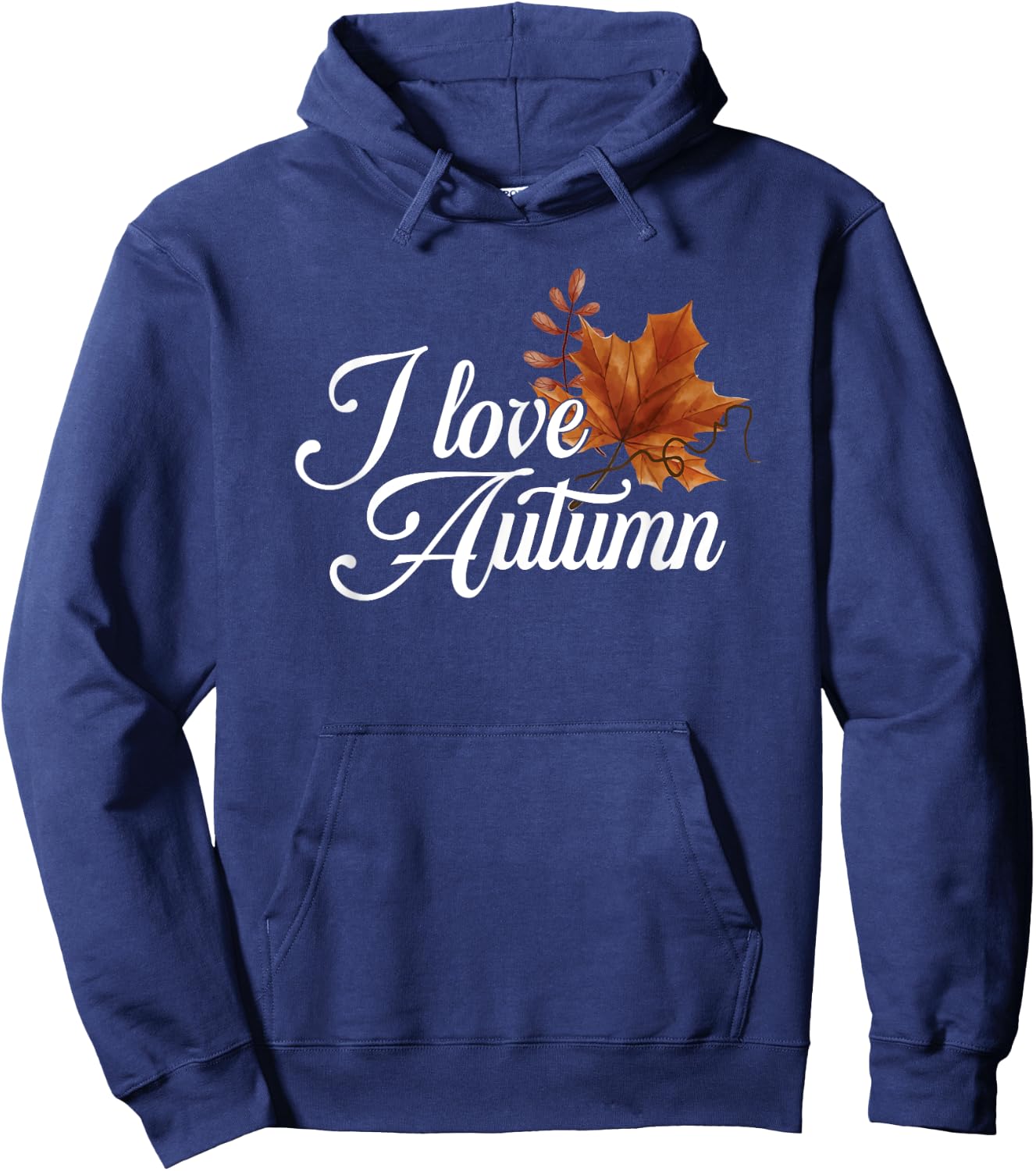 I Love Autumn | Colorful Leaves | Leaf Fall Season Hoodie - Hoodie | Navy