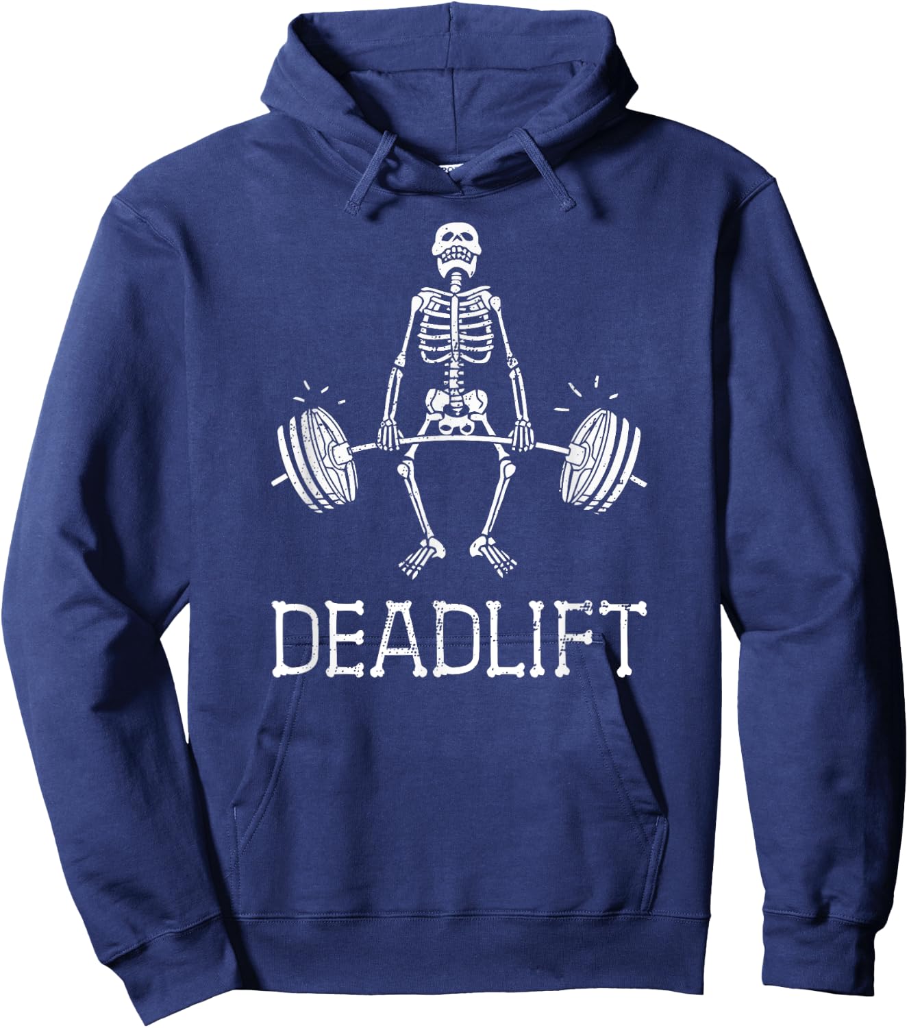 DEADLIFT Funny Halloween Skeleton Weight Lifting Workout Hoodie - Hoodie | Navy