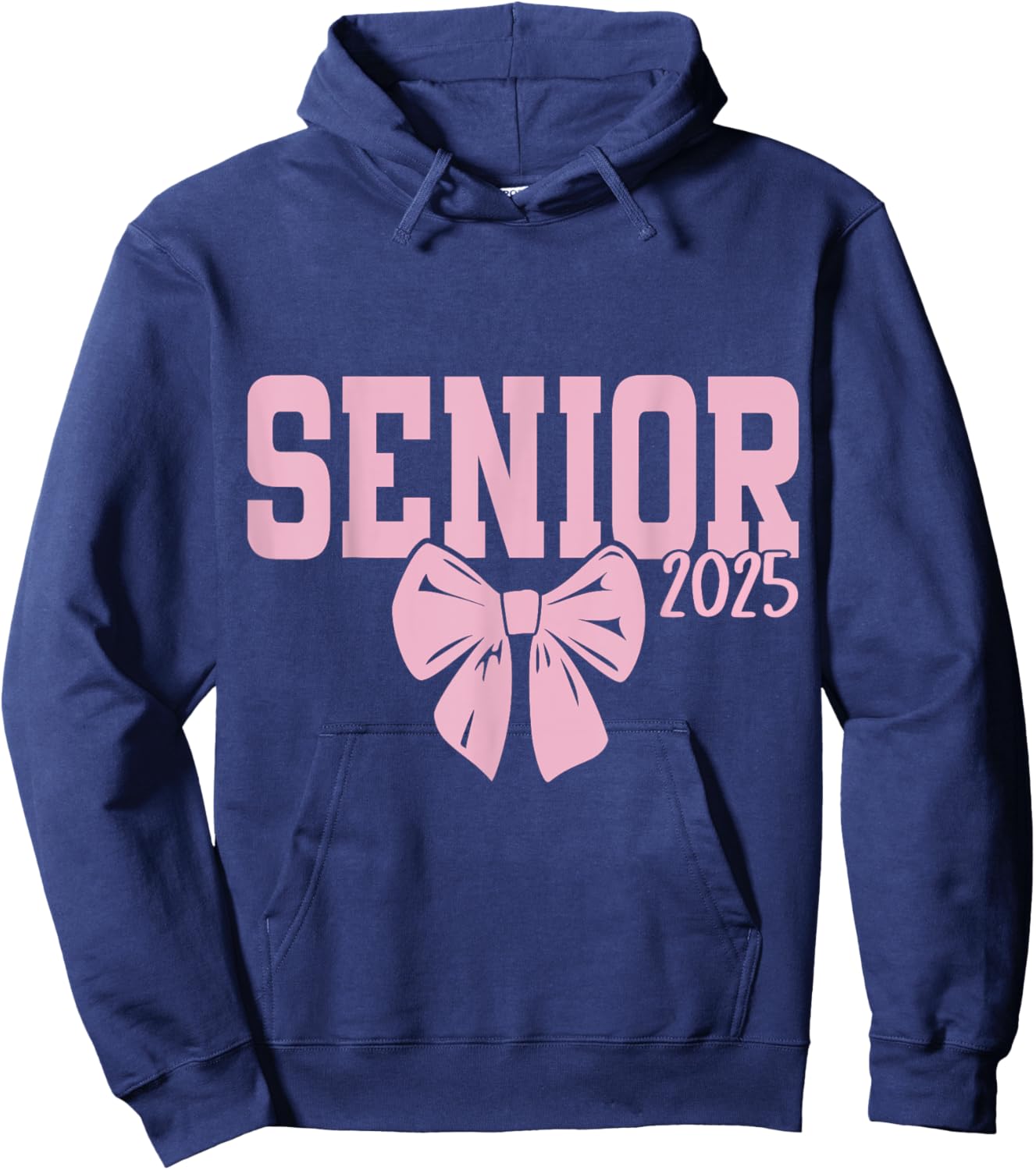 Senior 2025 pink coquette bow girls class of 2025 Hoodie - Hoodie | Navy