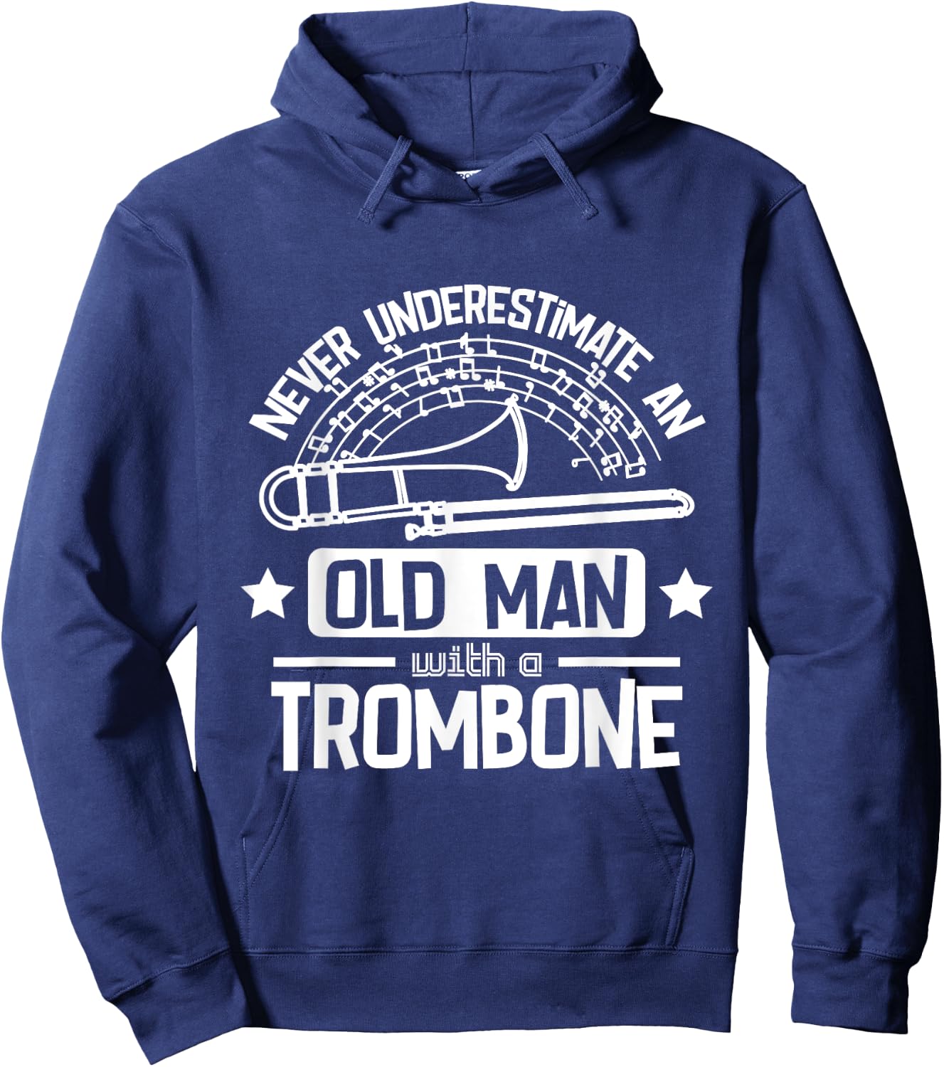 Never underestimate an old man with a trombone Hoodie - Hoodie | Navy