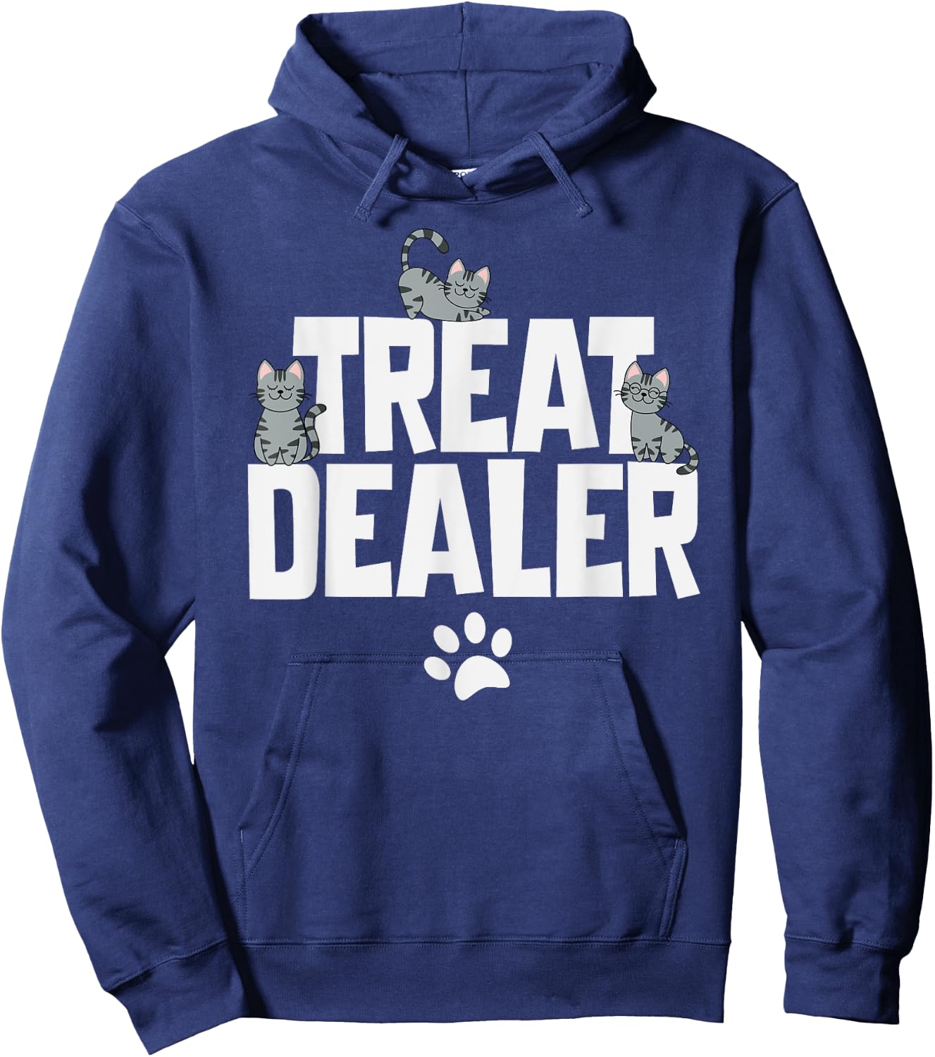 Cat Treat Dealer Funny Cat Owner Mom Dad Cats Sitting Hoodie - Hoodie | Navy
