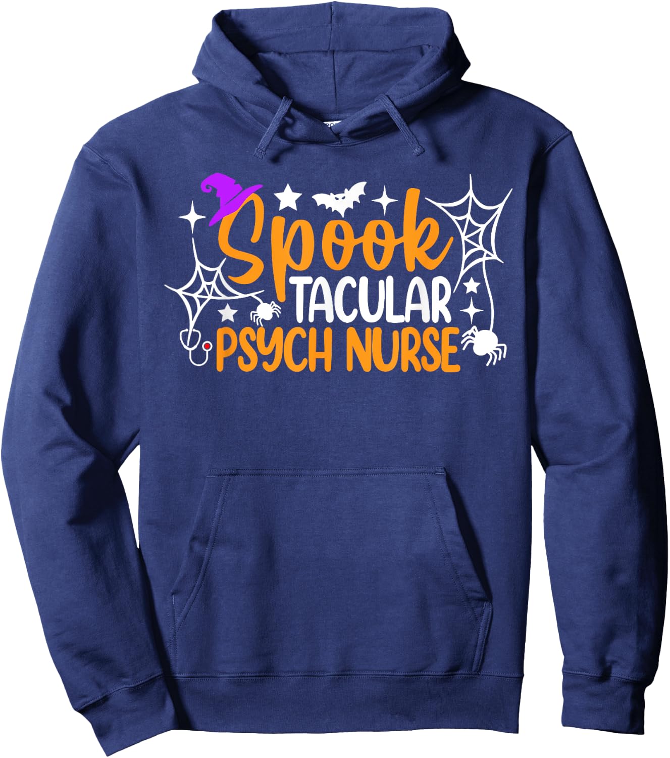 Spooktacular Psych Nurse Funny Halloween Costume Hoodie - Hoodie | Navy