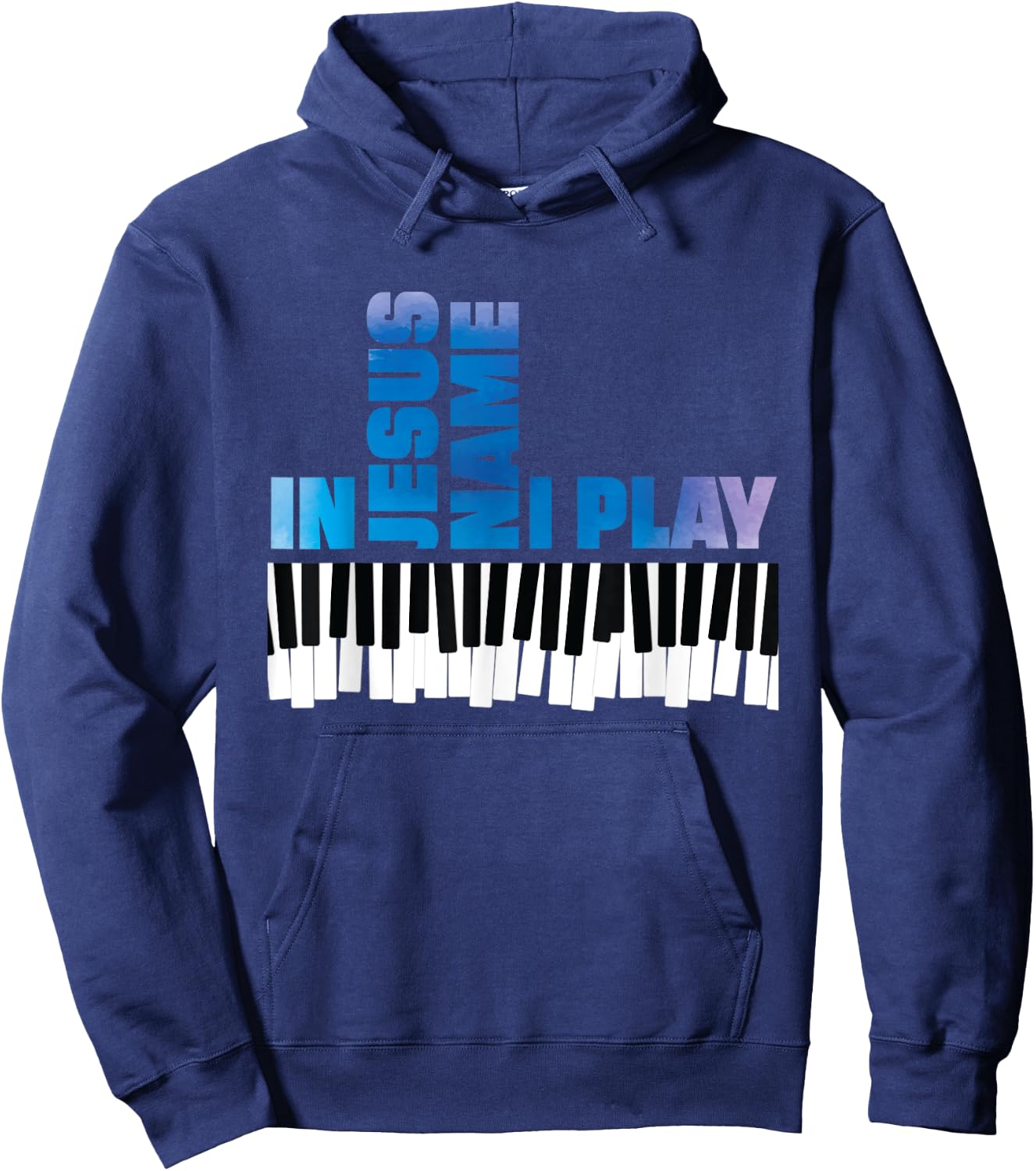 In Jesus Name I Play Piano Player Shirt Christian Pianist Hoodie - Hoodie | Navy