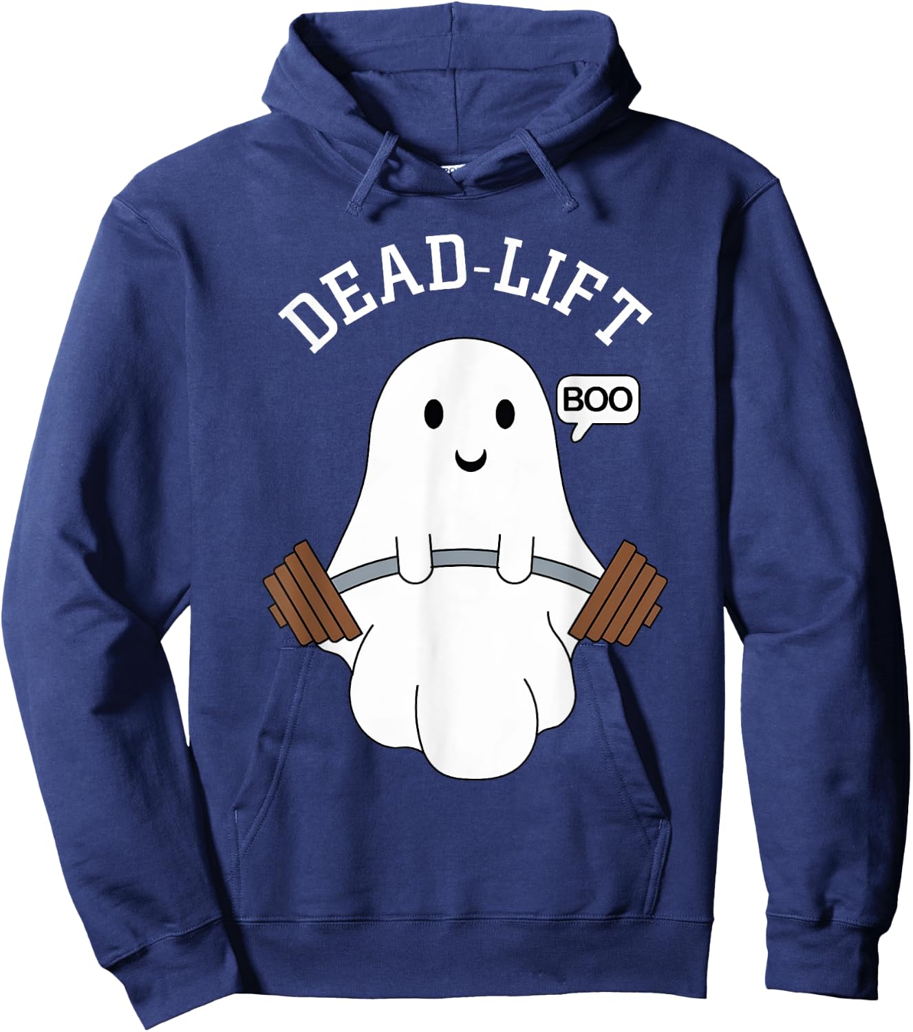 Dead Lift Funny Ghost Gymer Halloween Weight Lifting Workout Hoodie - Hoodie | Navy