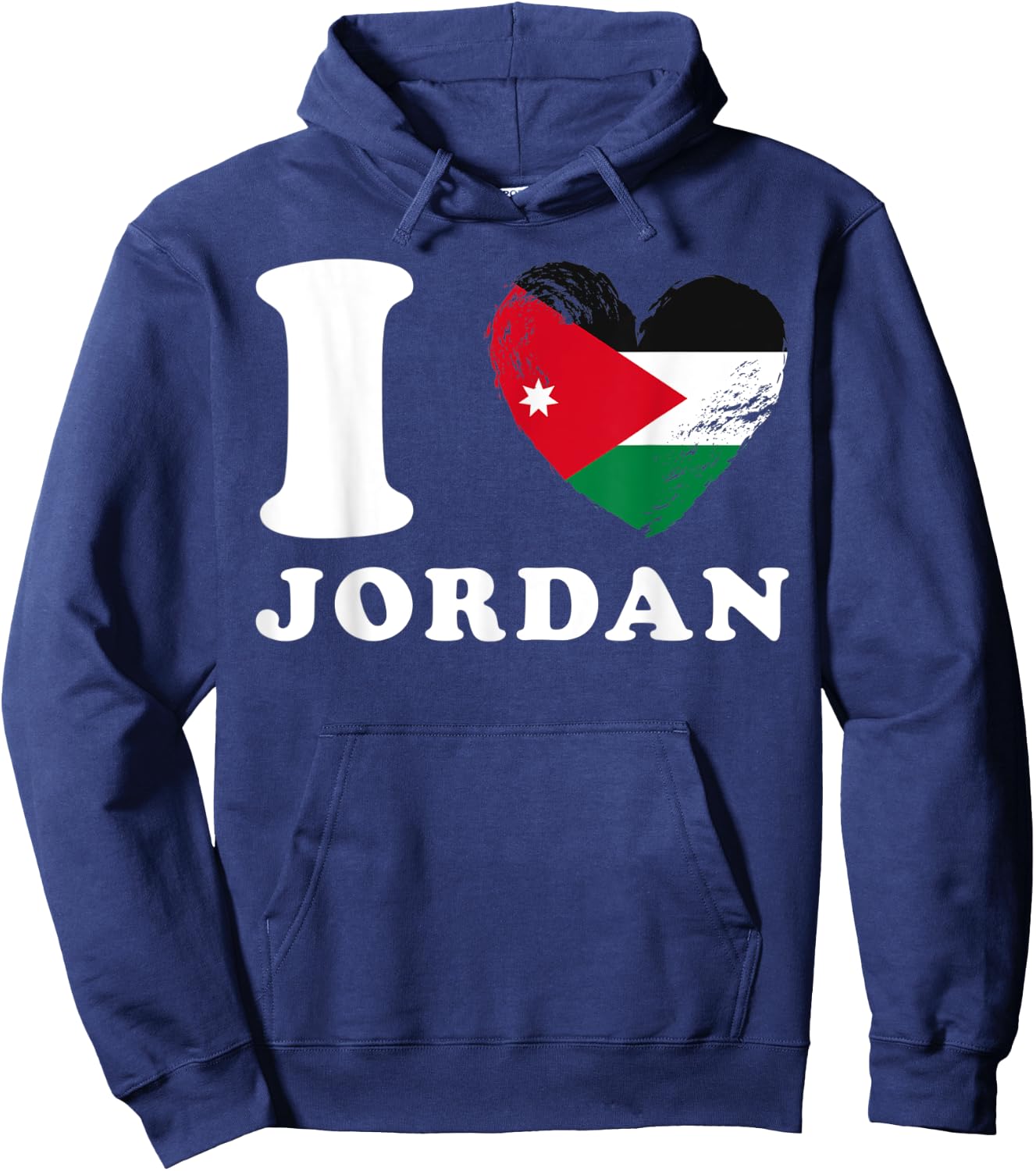 I Love Jordan - Heart Flag Jordan Hoodie - Hoodie | Navy