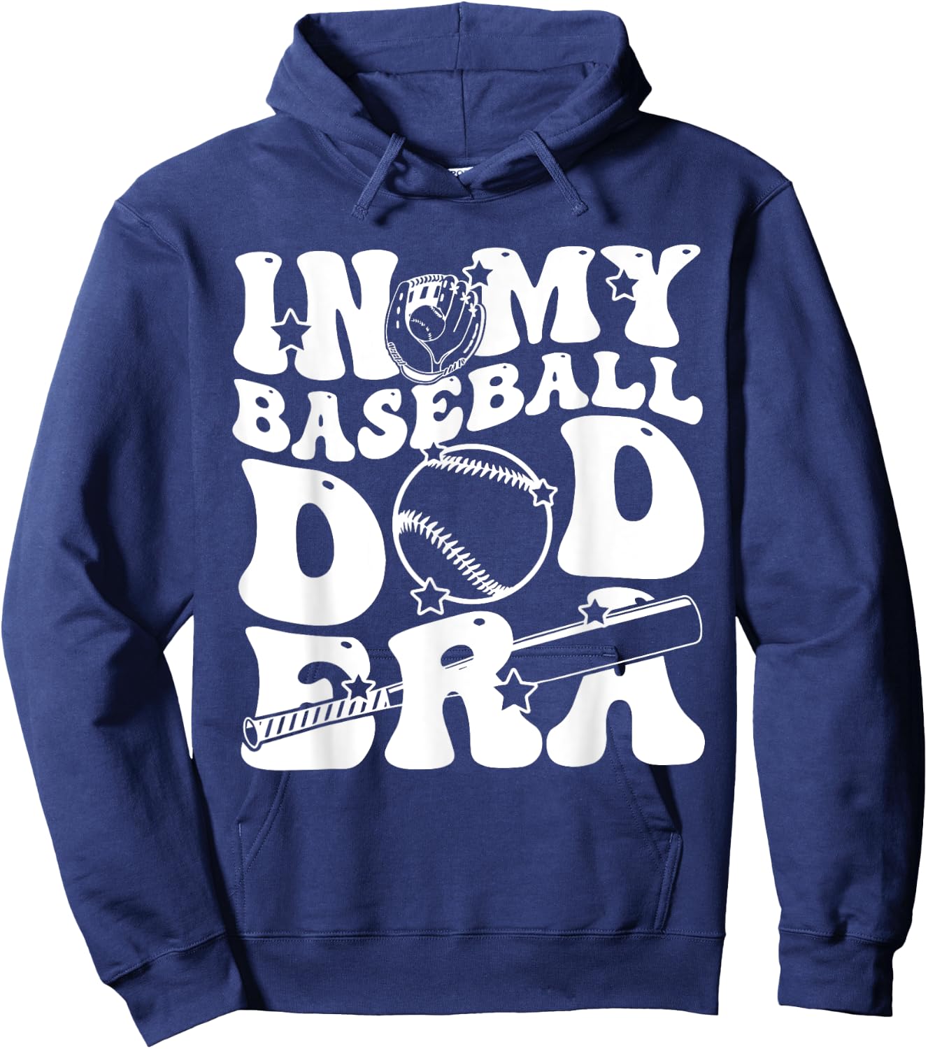 In My Baseball Dad Era Retro Groovy Daddy Papa Father's Day Hoodie - Hoodie | Navy