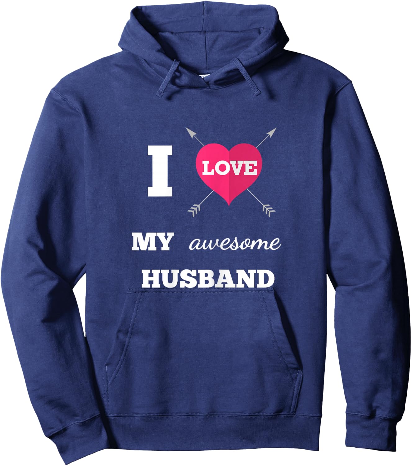 I Love My Awesome Husband Shirt Heart & Arrow Cool Wife Hoodie - Hoodie | Navy