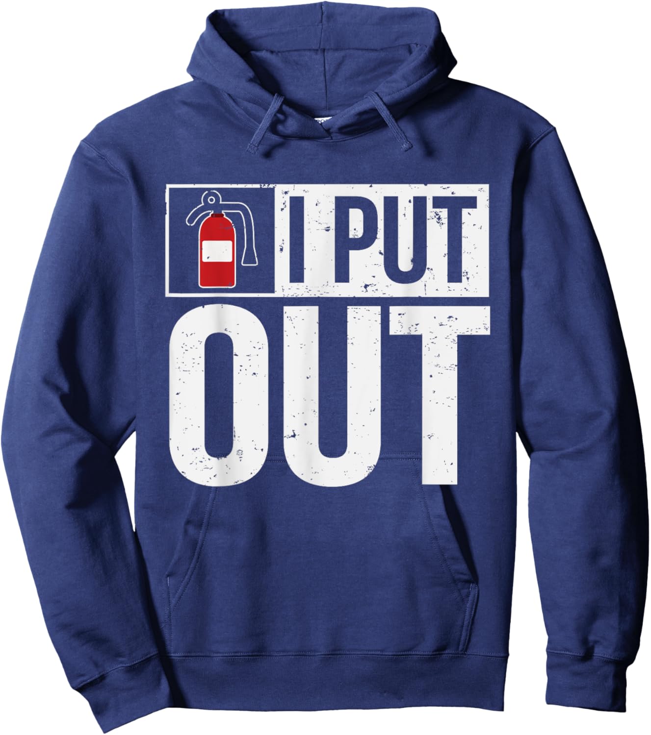 Firehouse Apparel AO Funny Fire Extinguisher I Put Out Firefighter Hoodie - Hoodie | Navy