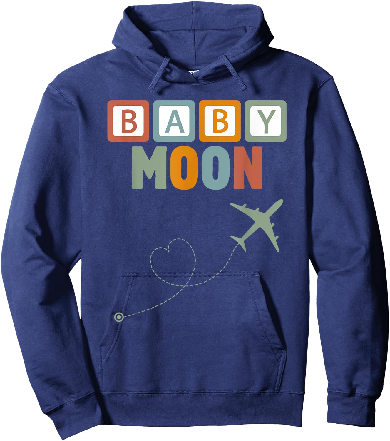 Cute Fun Babymoon Expectant Parents Trip Pregnancy Newborn Hoodie - Hoodie | Navy