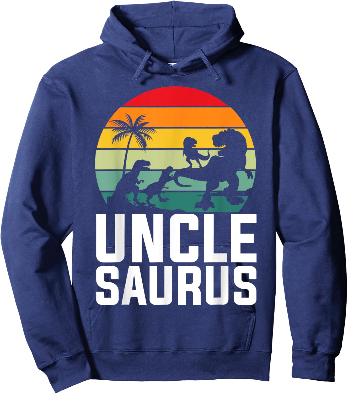 T-rex Uncle Apparel, Unclesaurus 3 Kids Fathers Day Dinosaur Hoodie - Hoodie | Navy