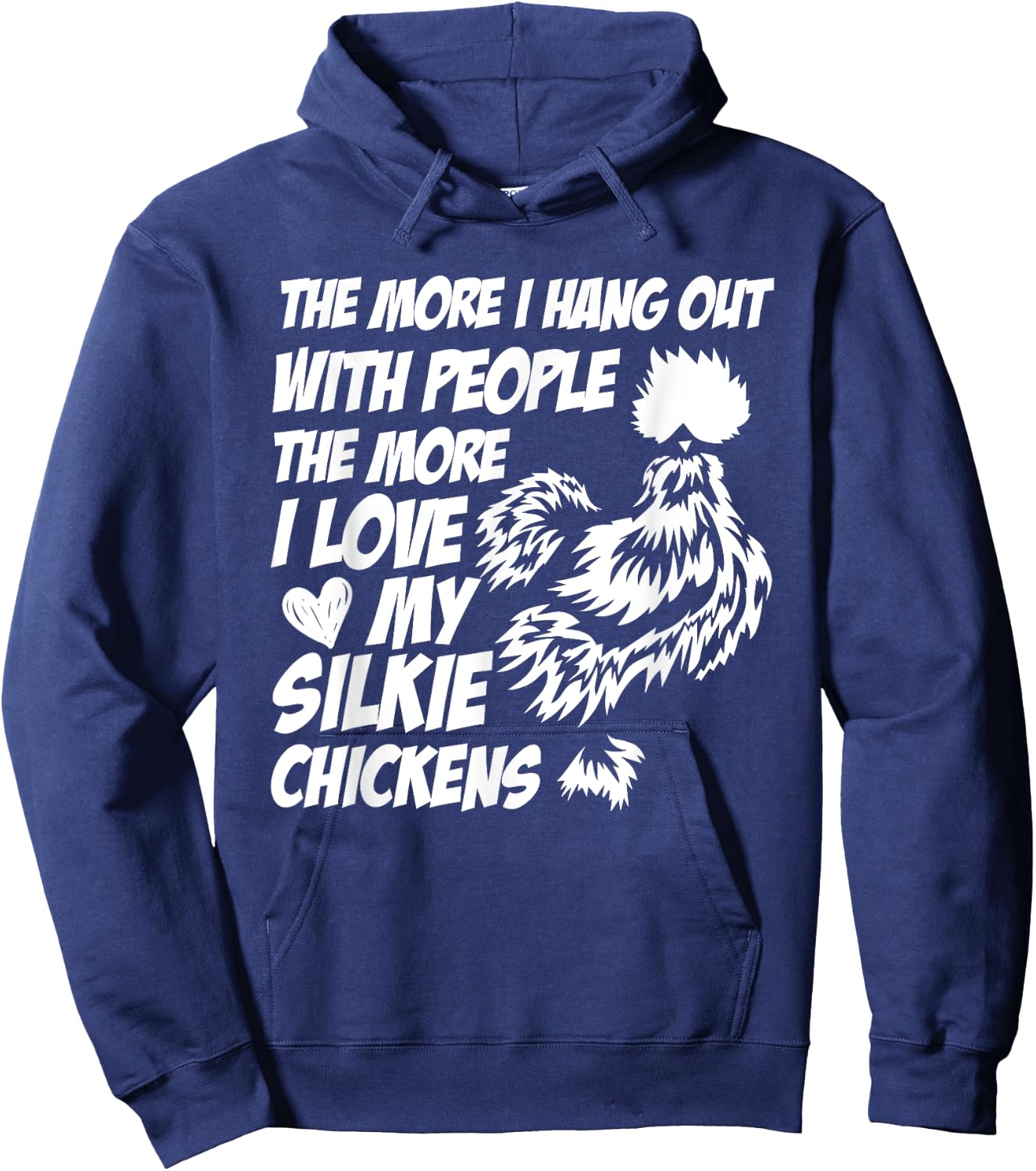 Silky Chicken Fluffy Chinese Silk Chicken Silkie Chicken Hoodie - Hoodie | Navy