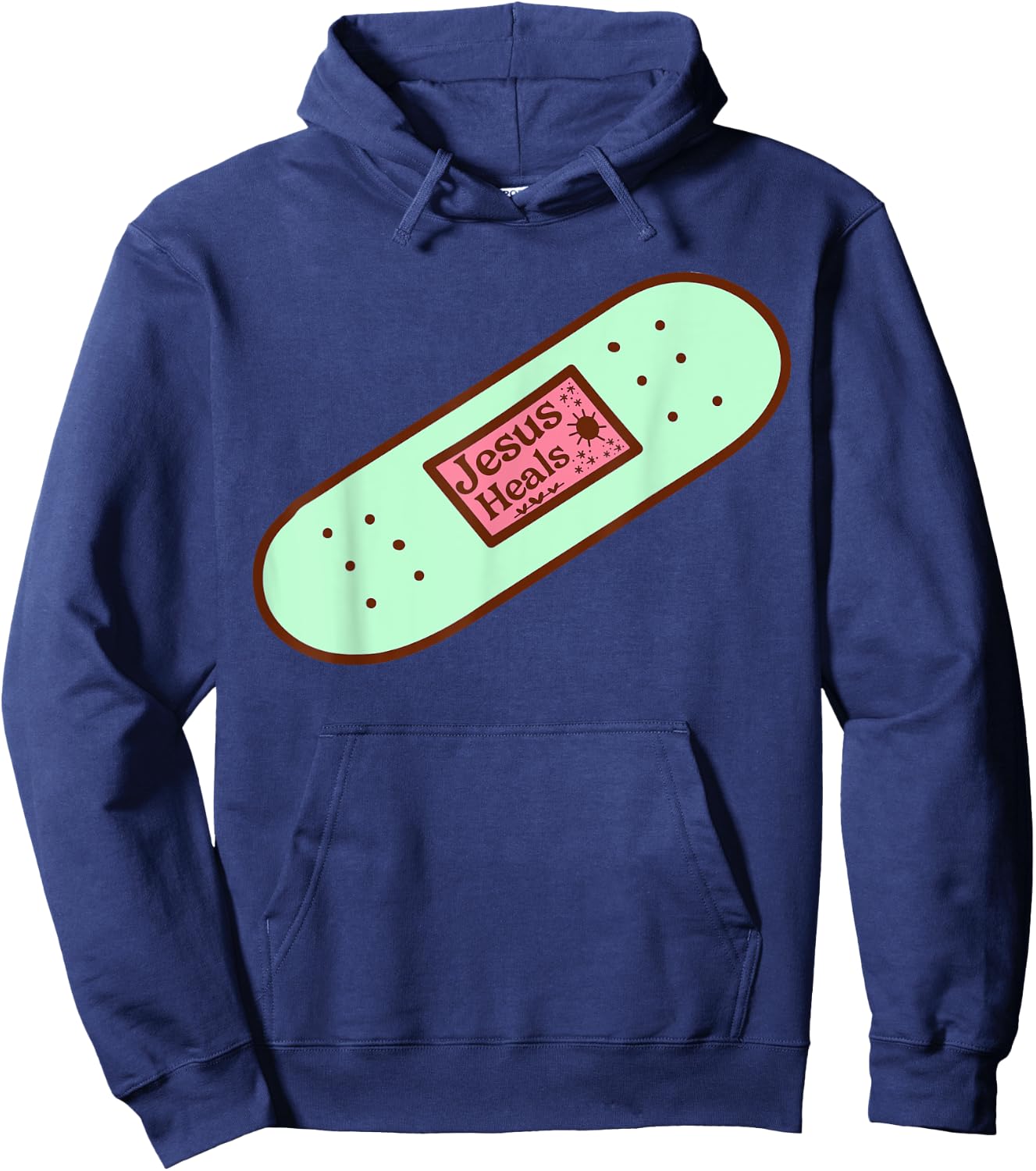 Funny Jesus Heals God Promises Christian Band-aid Prayer Hoodie - Hoodie | Navy