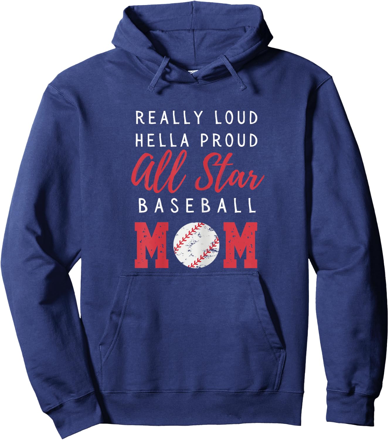 All Star Baseball Shirt for Moms Game Day Apparel Loud Proud Hoodie - Hoodie | Navy