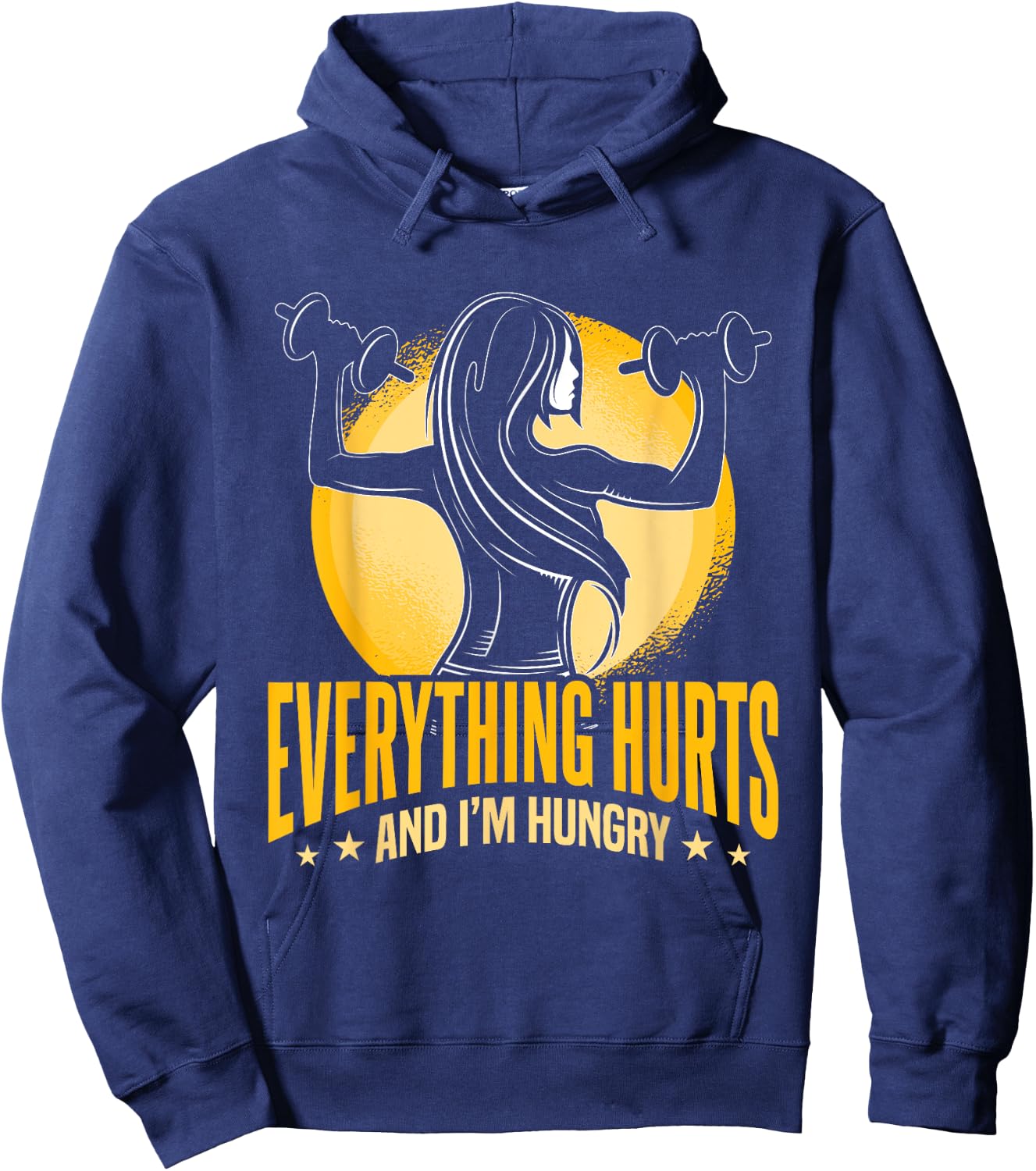 Workout Women Fitness I'm Just Here For The Playlist Hoodie - Hoodie | Navy