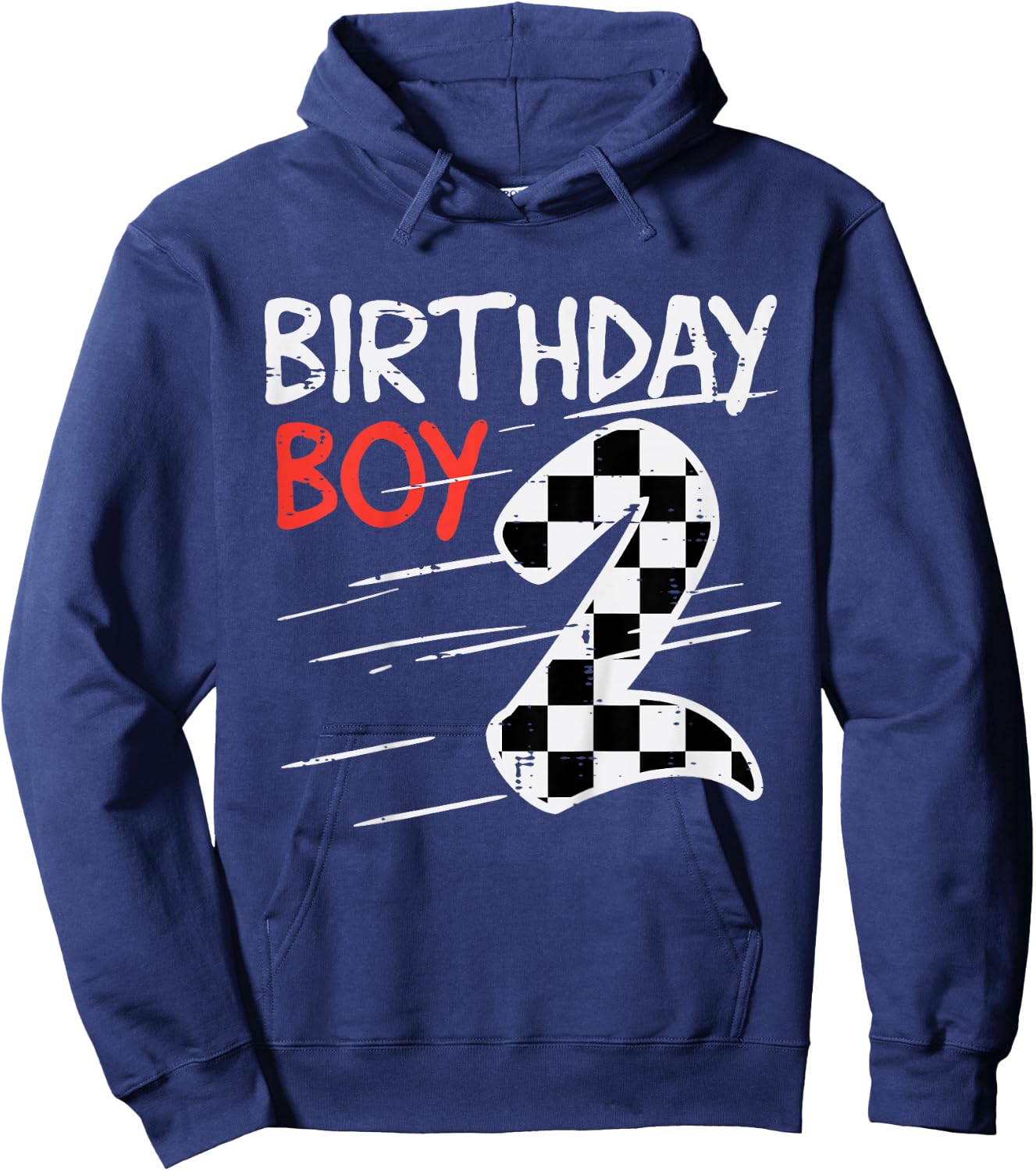 Kids 2nd Bday Racing Birthday Boy 2 Years Old Toddler Boys Kids Hoodie - Hoodie | Navy
