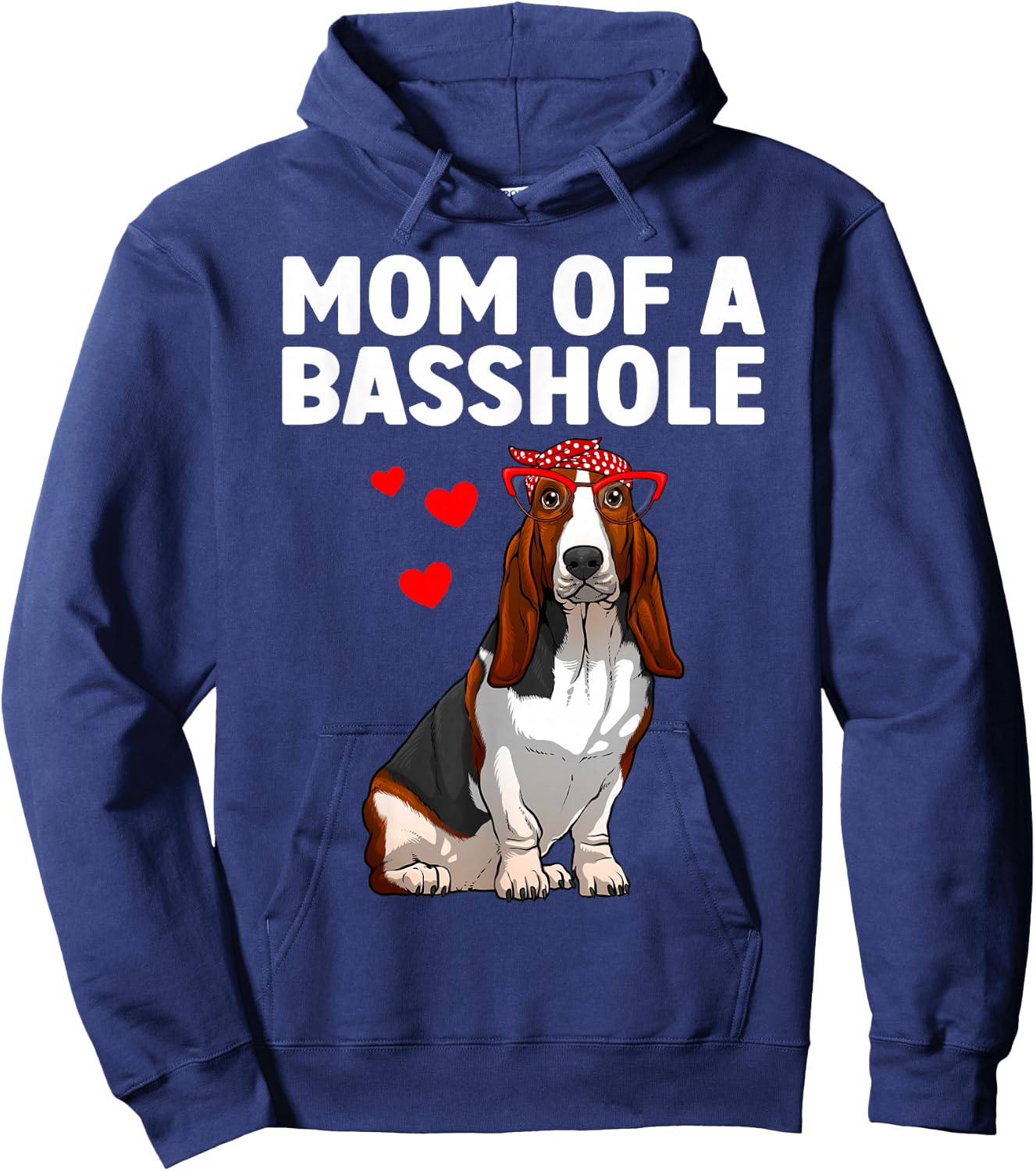 Cute Basset Hound Art For Mom Women Girls Basset Hound Lover Hoodie - Hoodie | Navy