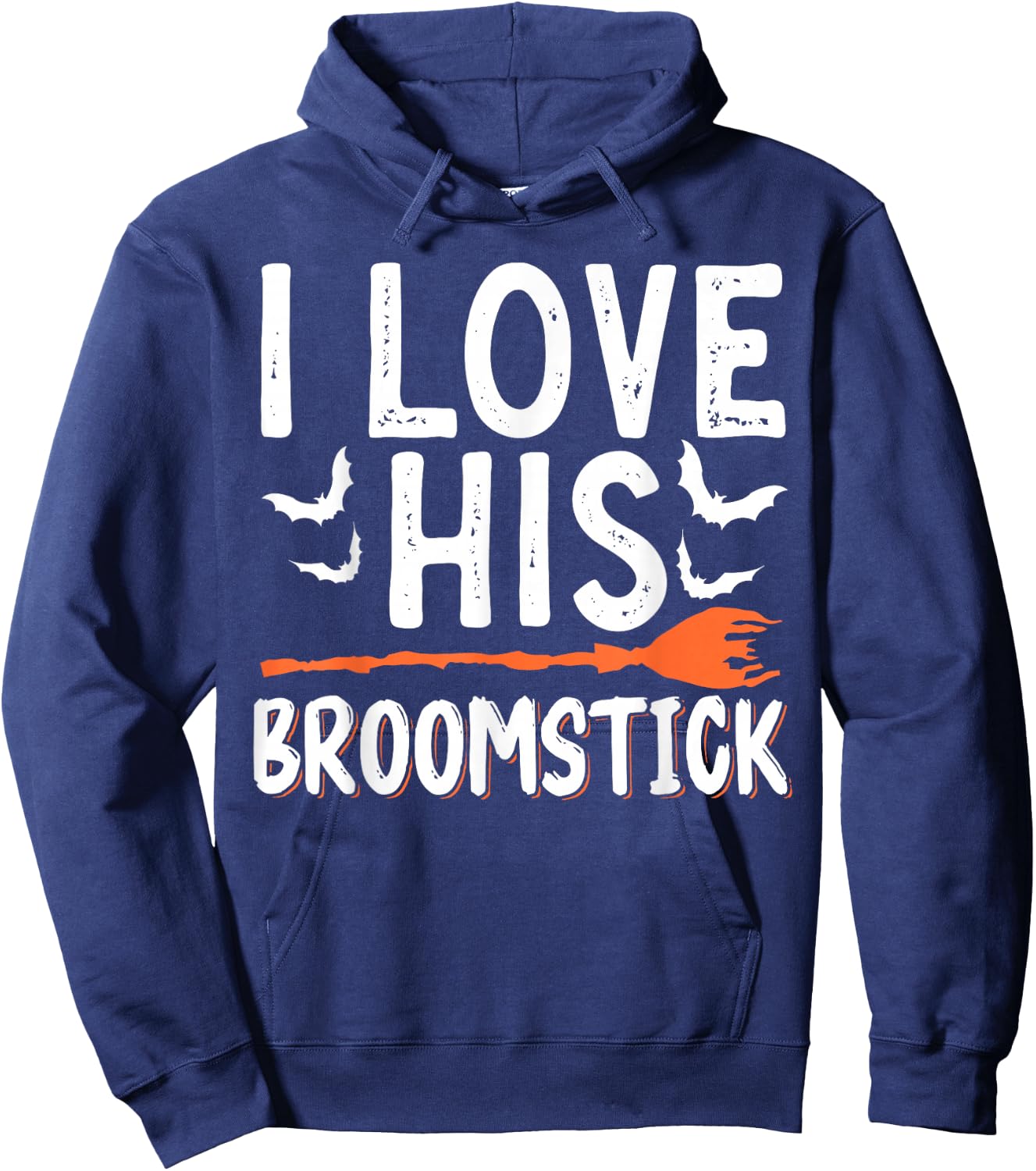I Love His Broomstick I Love Her Pumpkins Hoodie - Hoodie | Navy