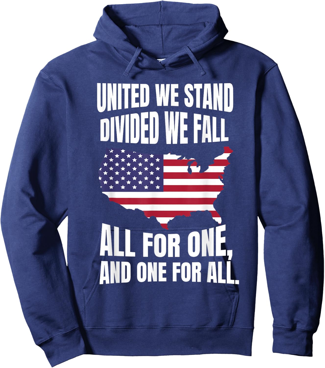 United We Stand Divided We Fall All For One, And One For All Hoodie - Hoodie | Navy