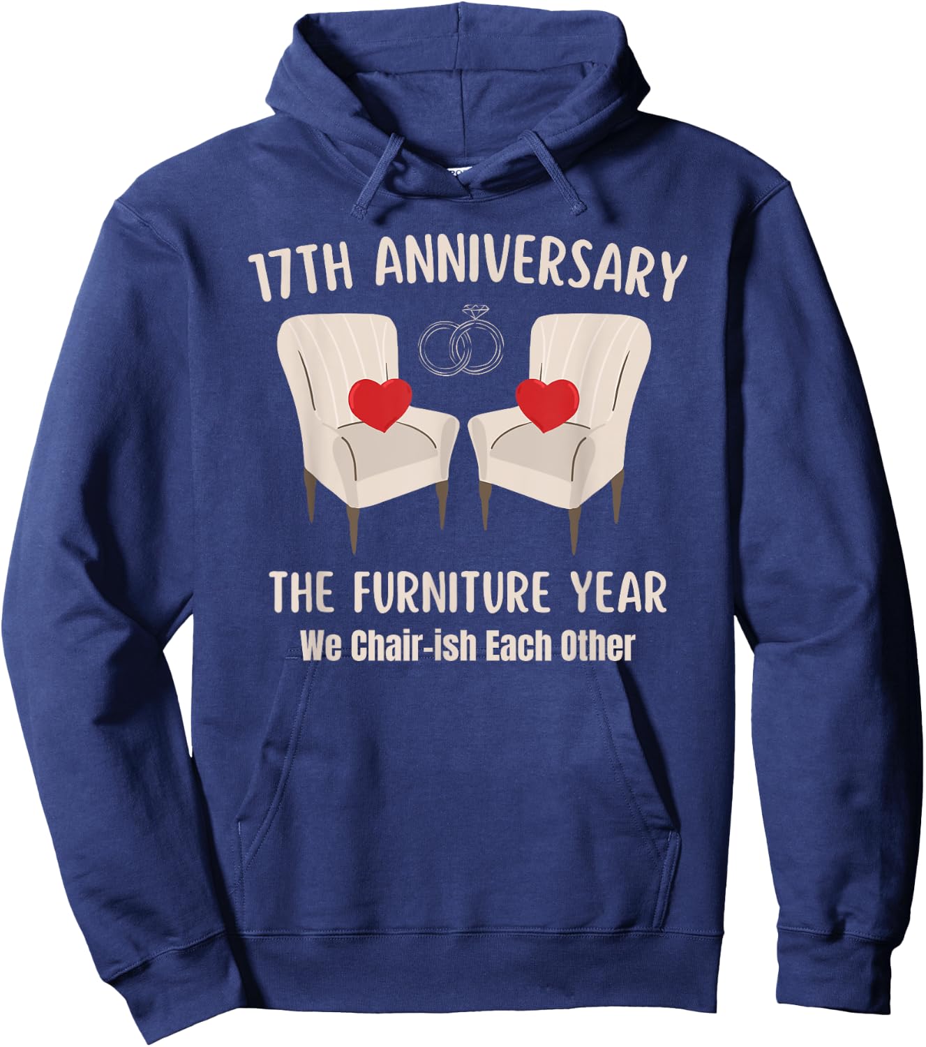 17th Wedding Anniversary Furniture Anniversary Traditional Hoodie - Hoodie | Navy