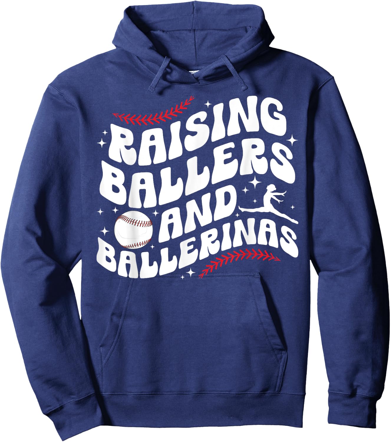 Raising Ballers And Ballerinas Baseball And Dance Mom Hoodie - Hoodie | Navy