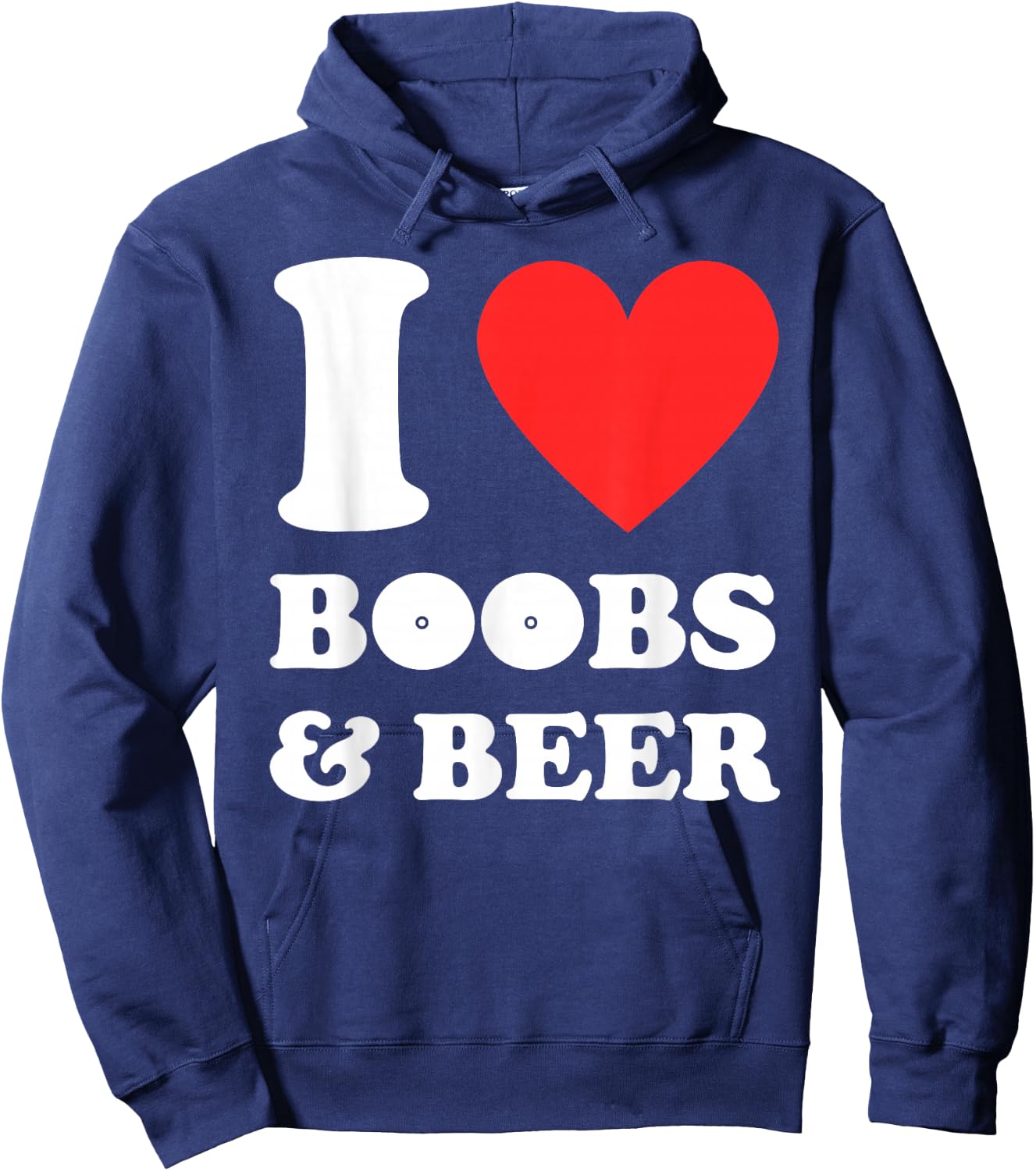 I Love Heart Boobs and Beer Trucking Trucker Driver Funny Hoodie - Hoodie | Navy