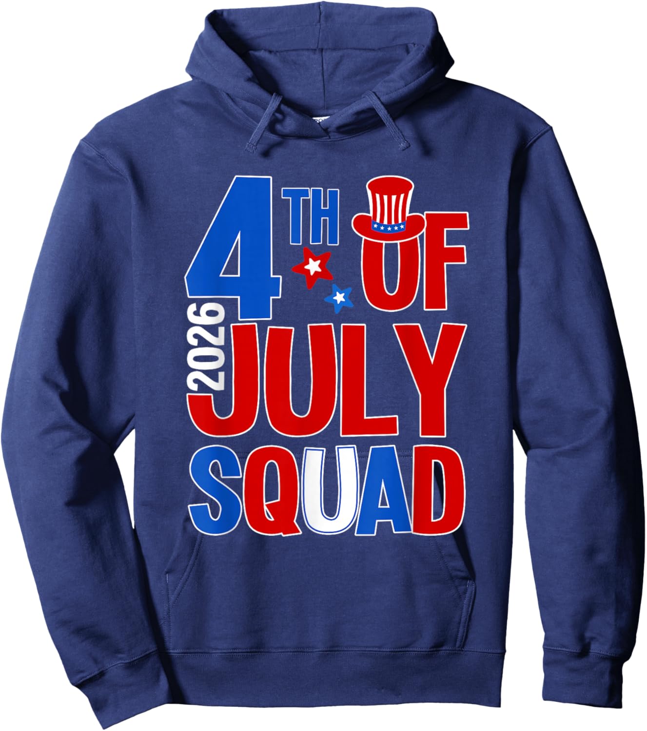 Patriotic 4th of July Squad 2026 Family Matching Men Women Hoodie - Hoodie | Navy
