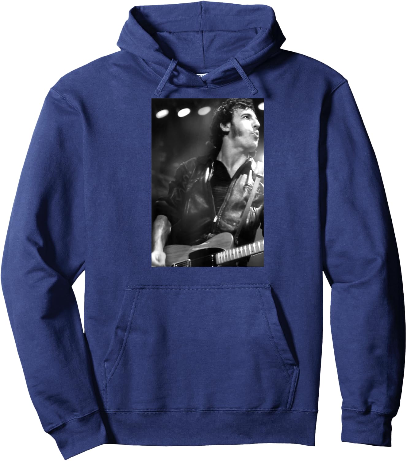 Bruce Springsteen Live On Stage By Simon Fowler Raglan Baseball Hoodie - Hoodie | Navy