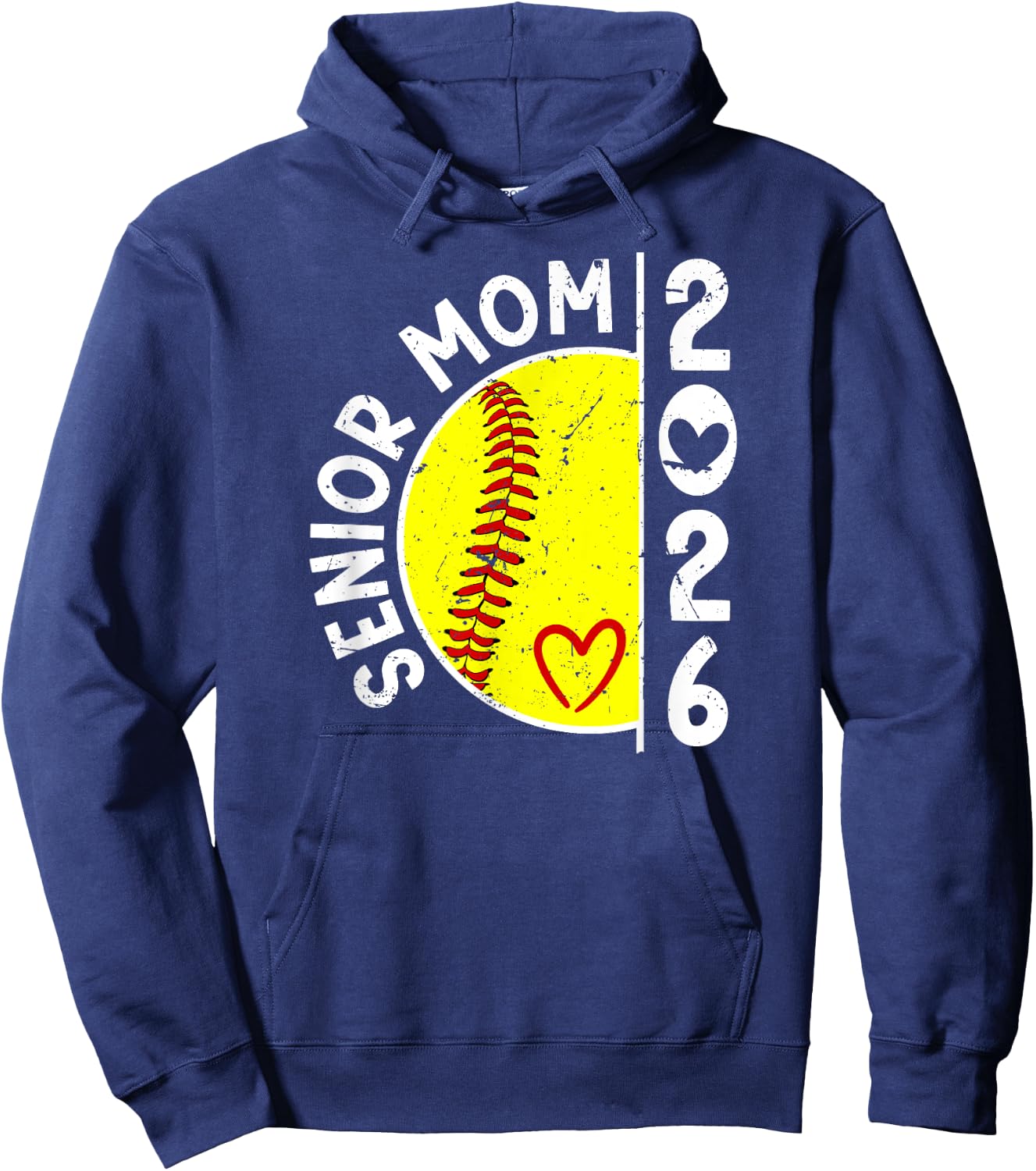 Proud Softball Senior Mom 2026 Softball Player Senior Mama Hoodie - Hoodie | Navy