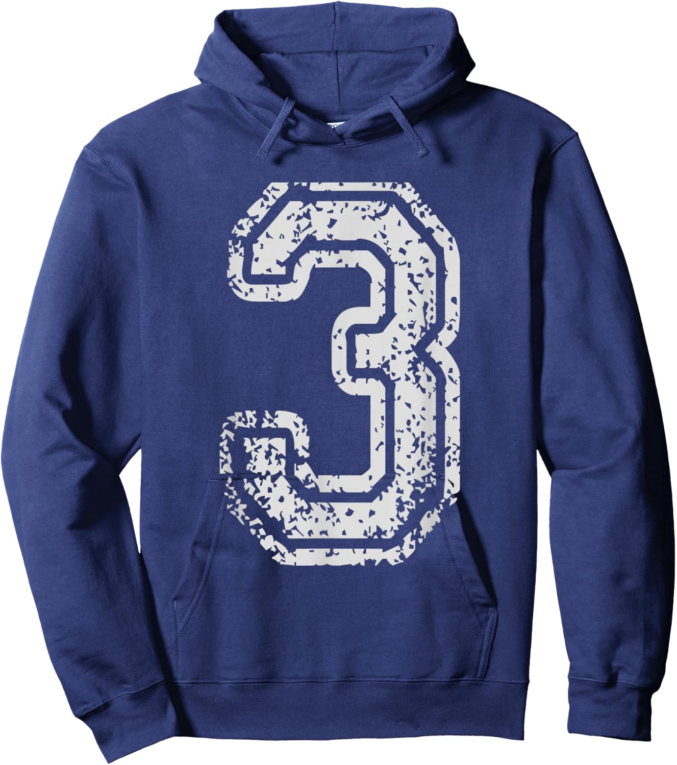 Team Jersey Uniforms Number 3 Three School Sports Birthdays Hoodie - Hoodie | Navy
