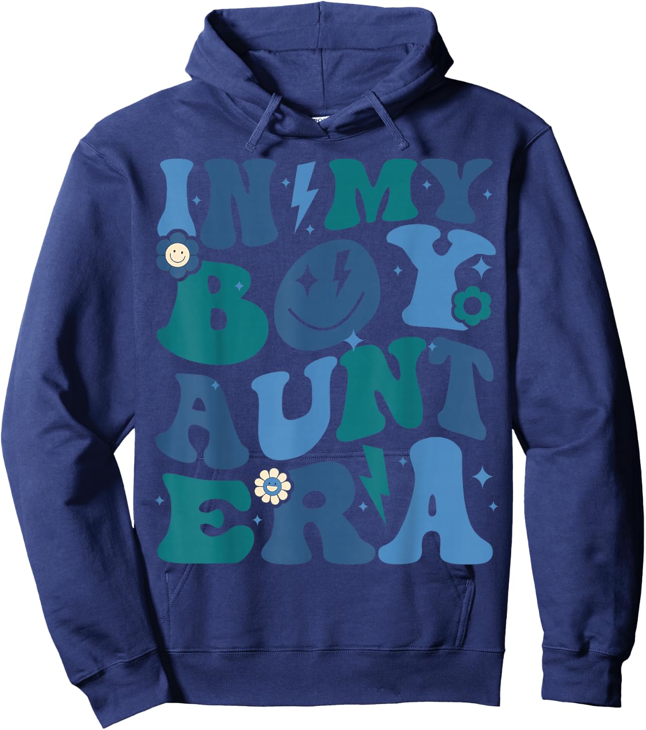 Groovy Retro In My Boy Aunt Era Cool Funny For Auntie Kids Hoodie - Hoodie | Navy